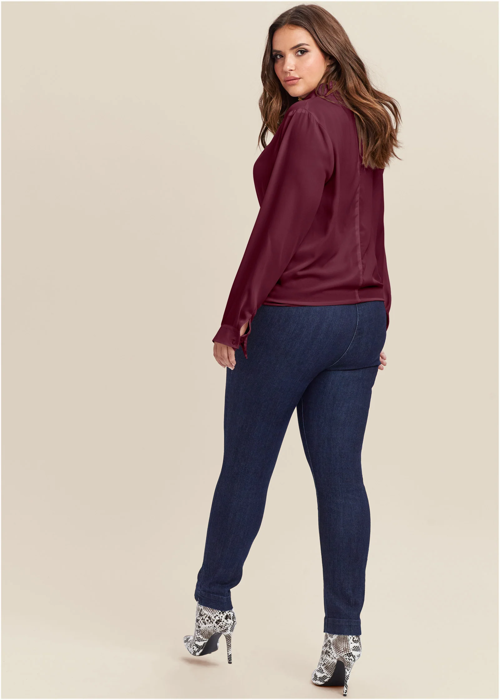 Surplice side tie blouse - Wine