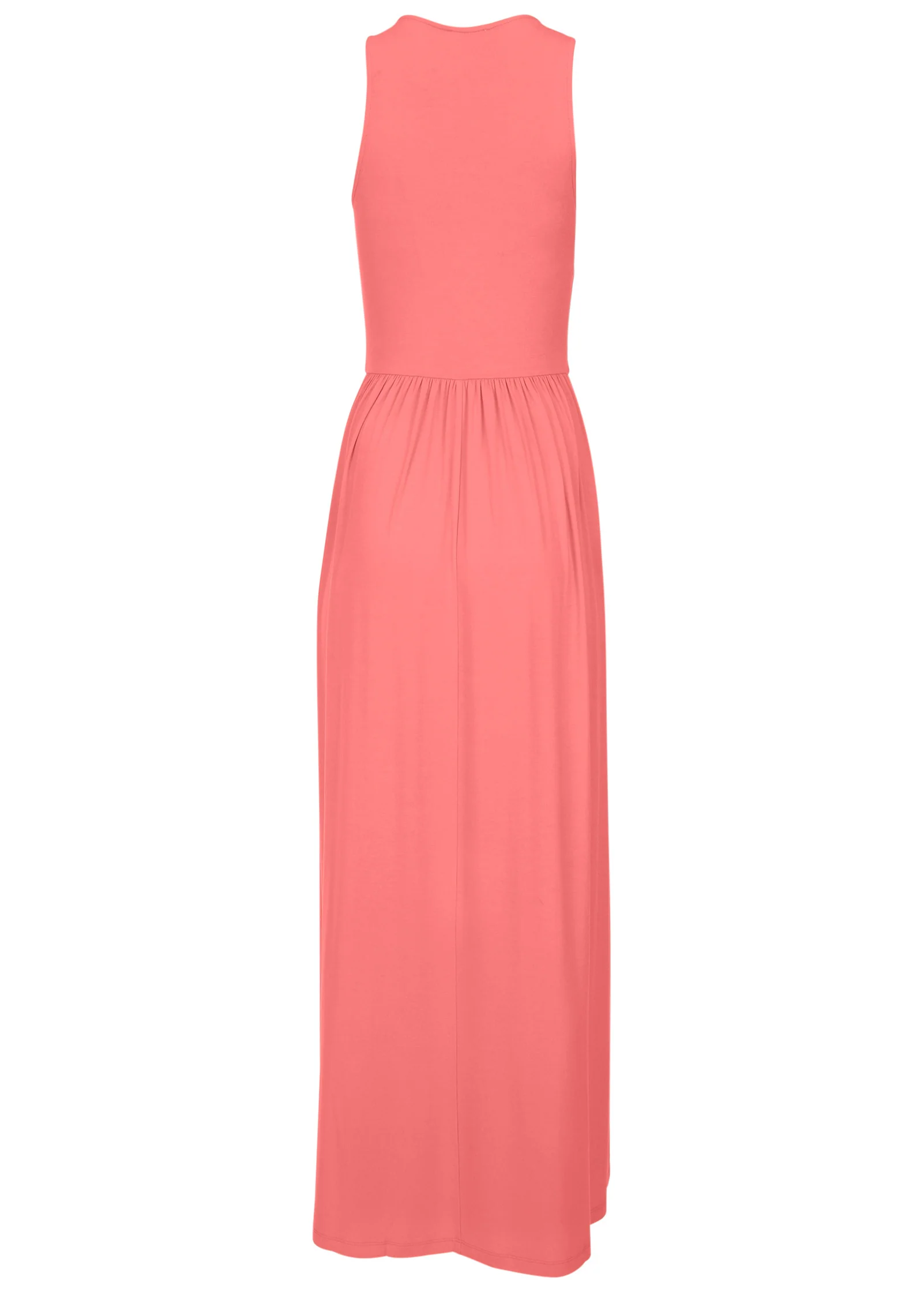 Maxi dress with pockets - Coral