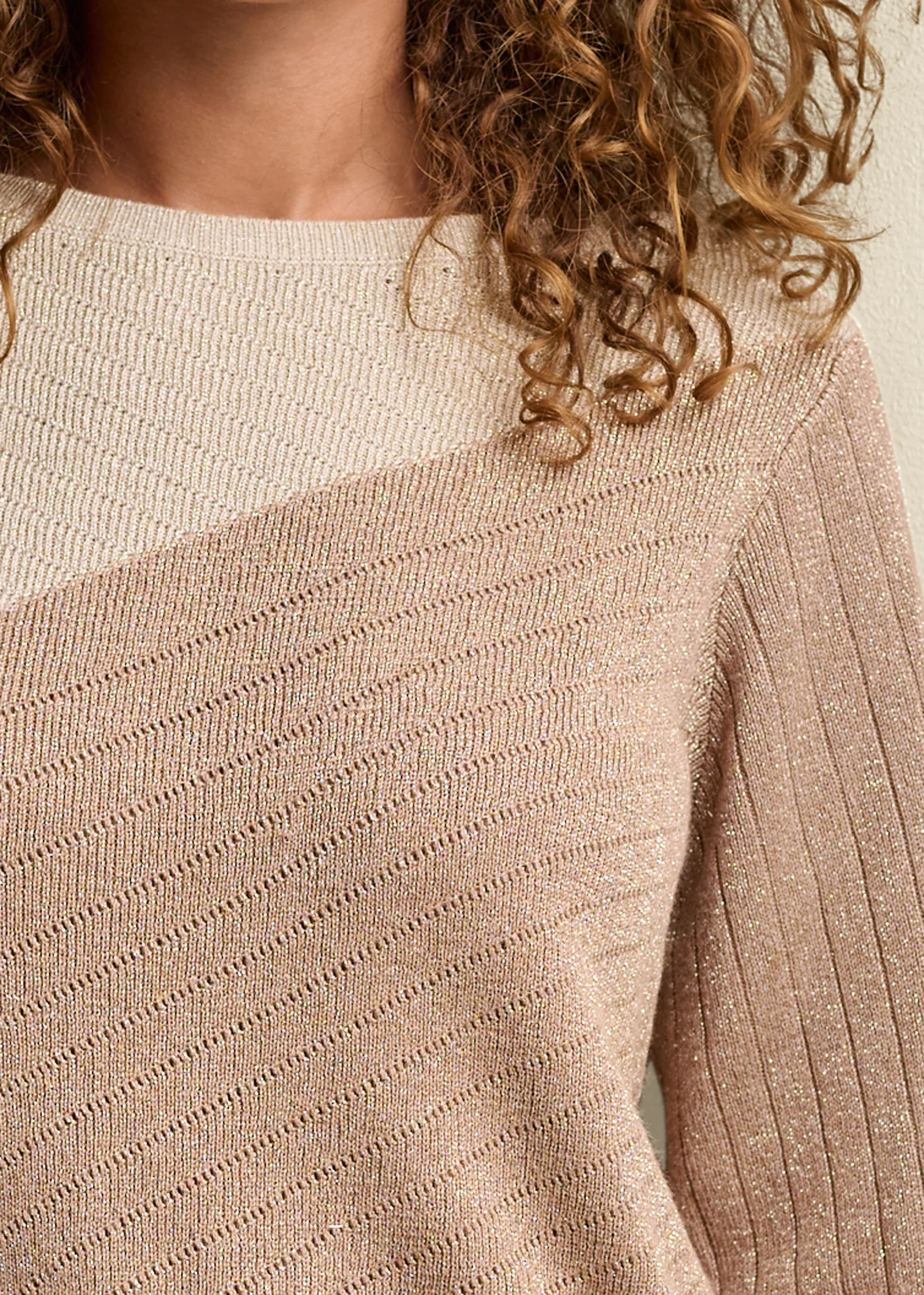 Colorblock Sweater   - Gold Multi