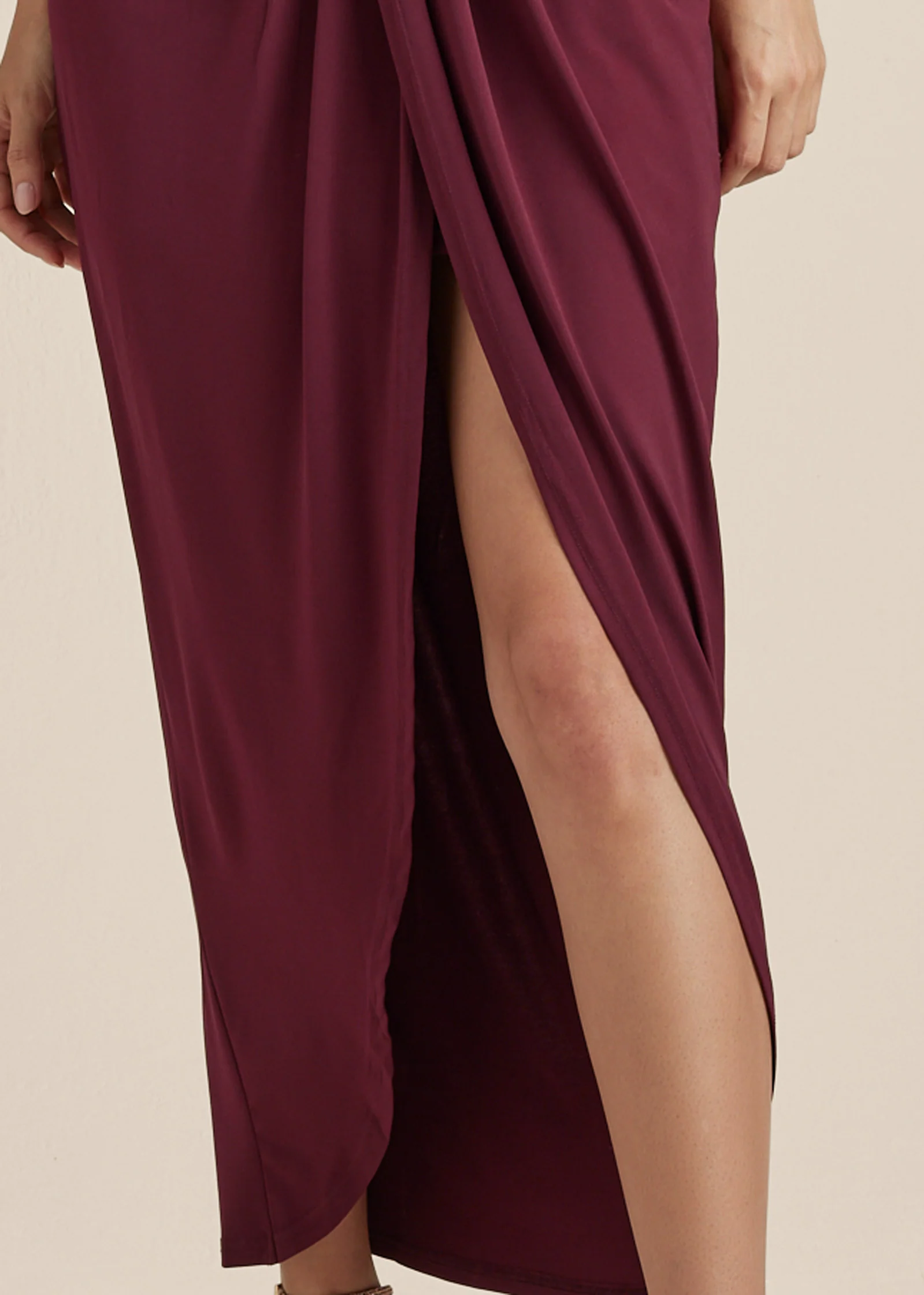 Long drape dress - Wine