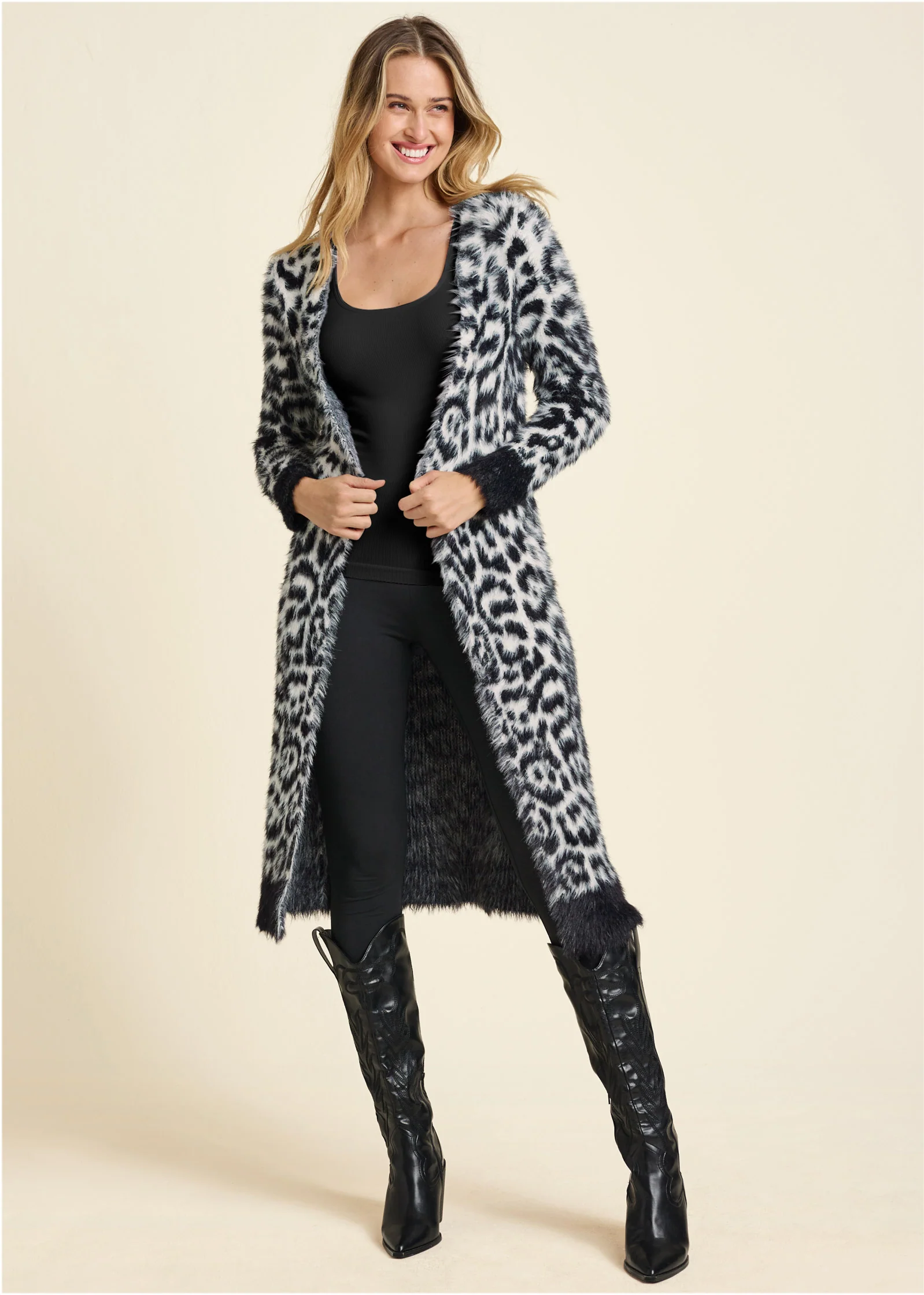 Leopard print cardigan - Snow Leopard