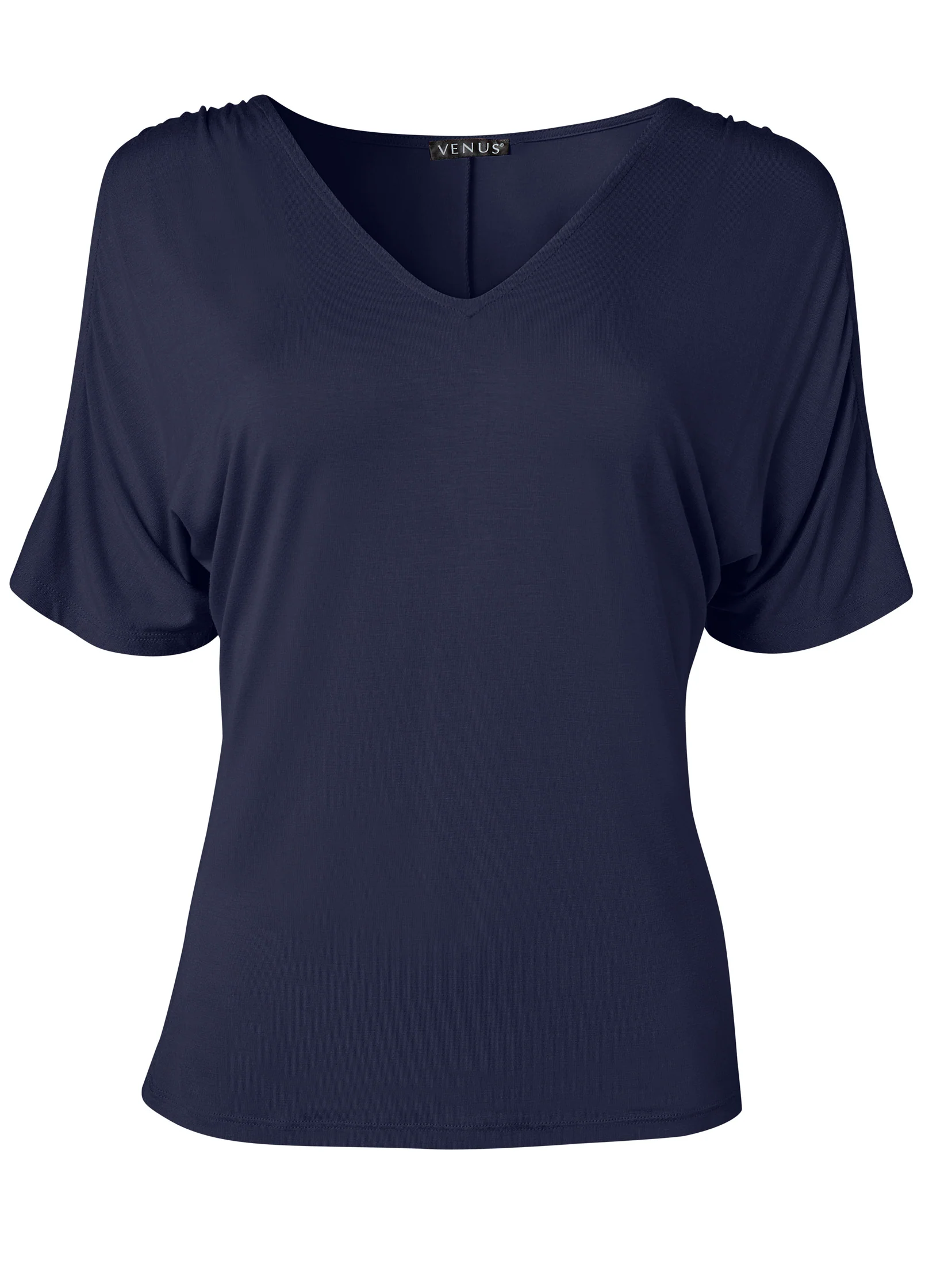 Cold-shoulder V-neck top - Navy