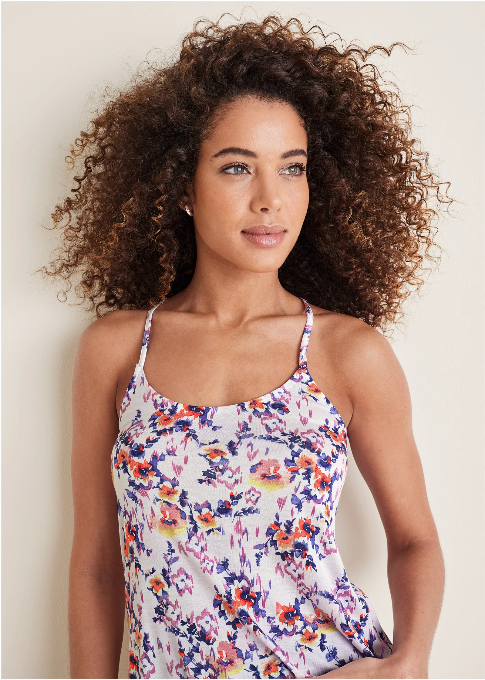 Back detail printed tank - Pink & Purple