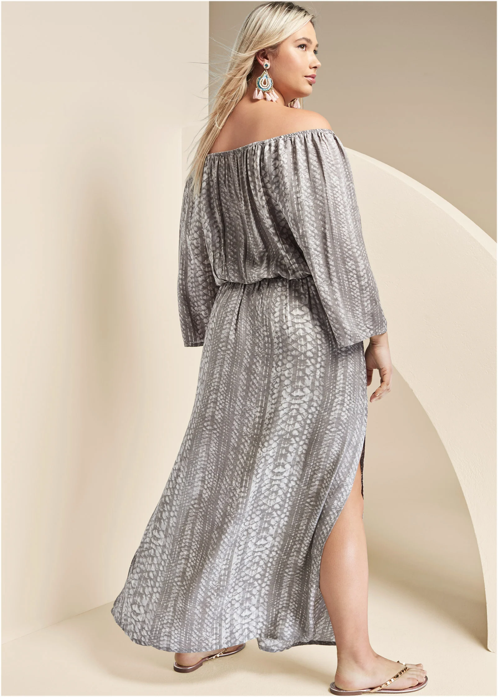 Strapless maxi dress - Cream