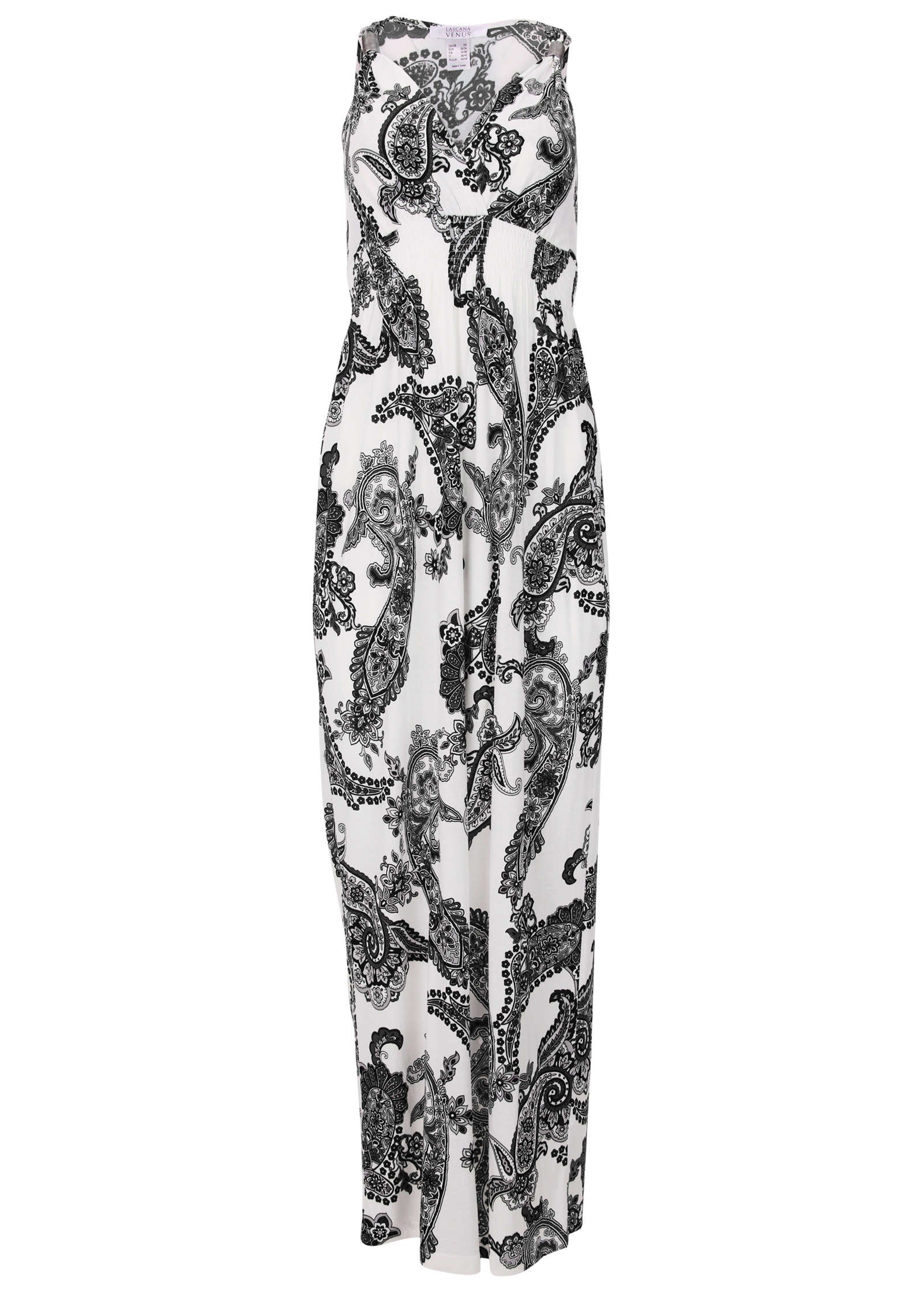 Paisley print maxi dress - Black & White