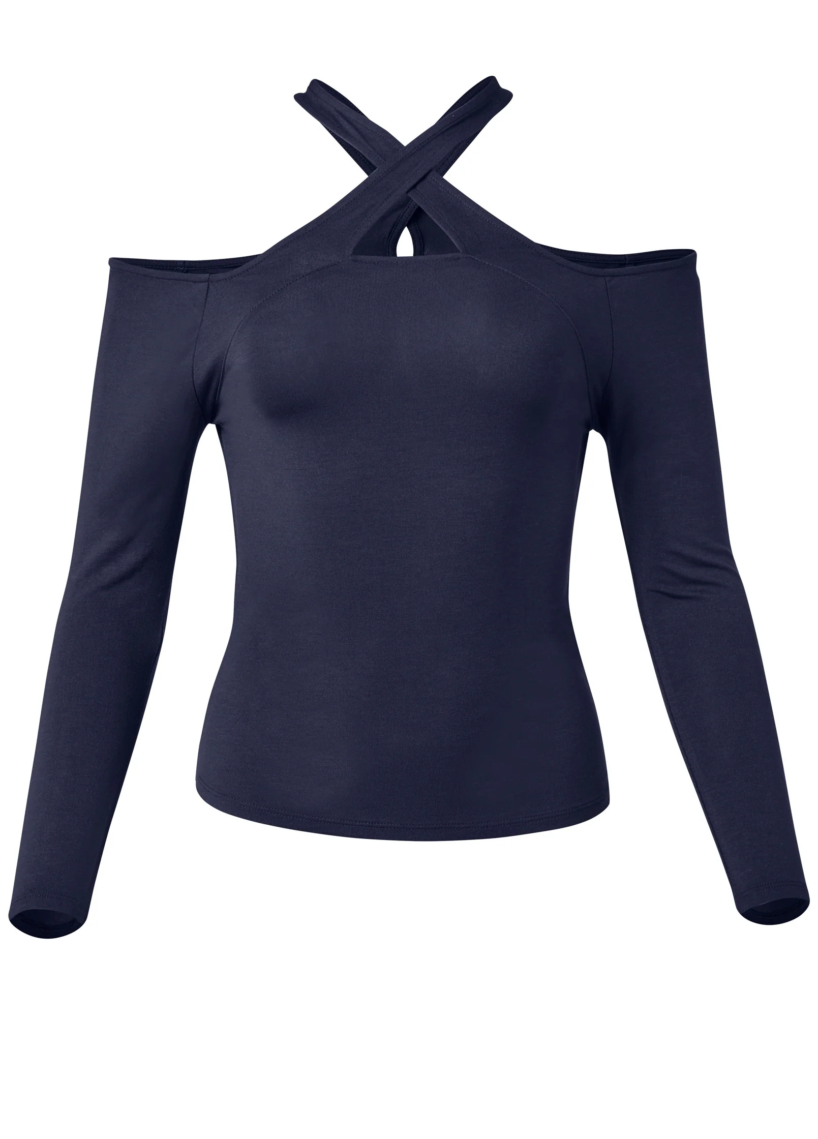 Crisscross neck top - Navy
