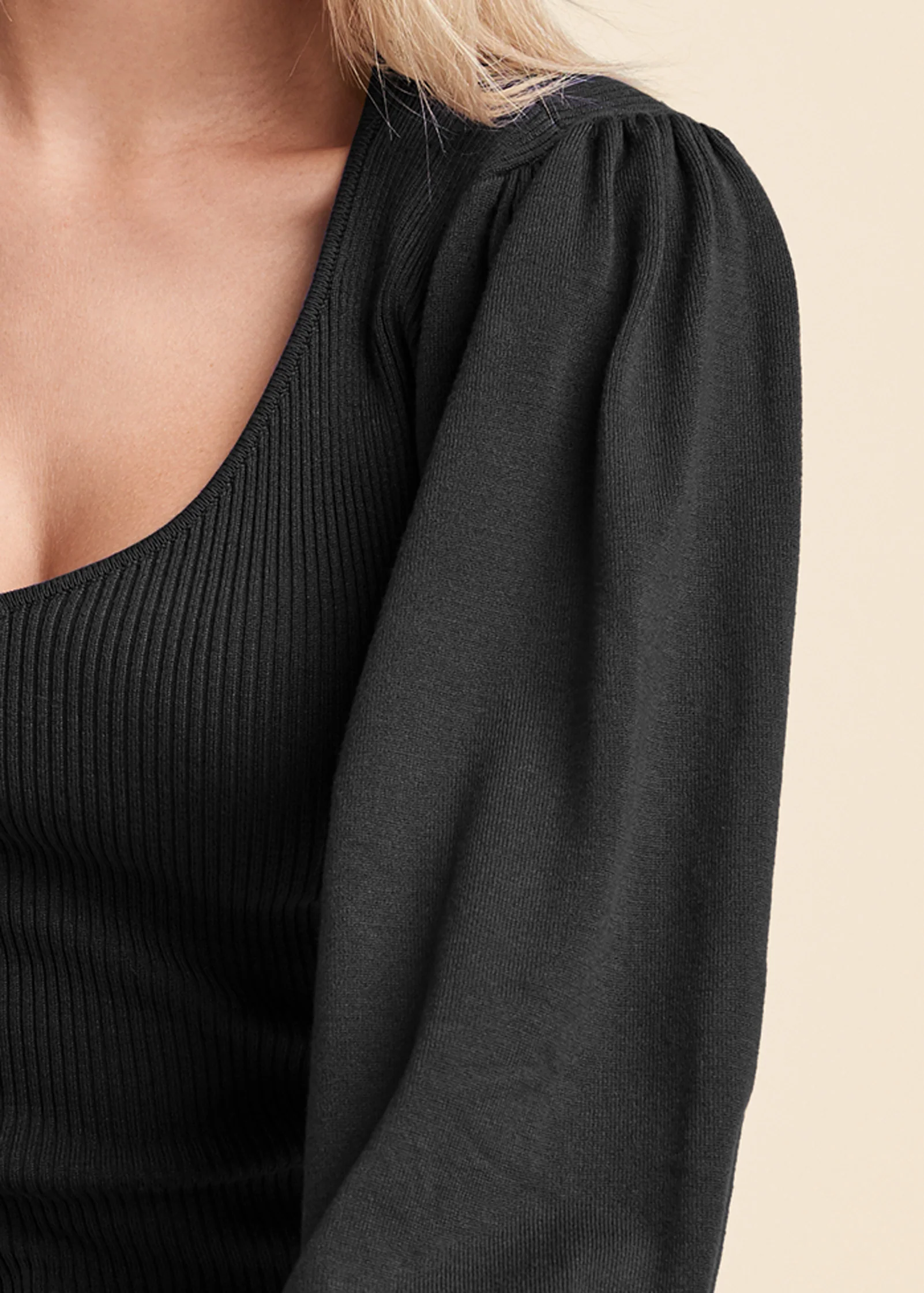 Puff sleeve sweater - Black