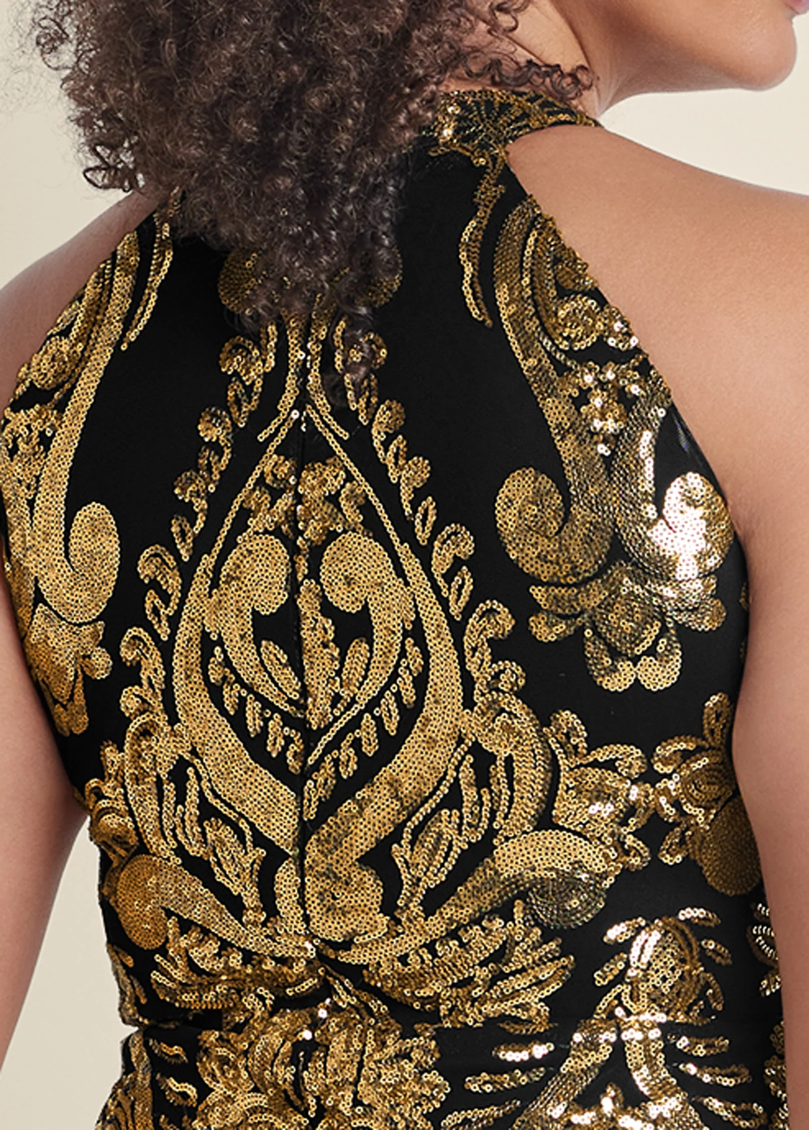 Sequin mini dress - Black & Gold