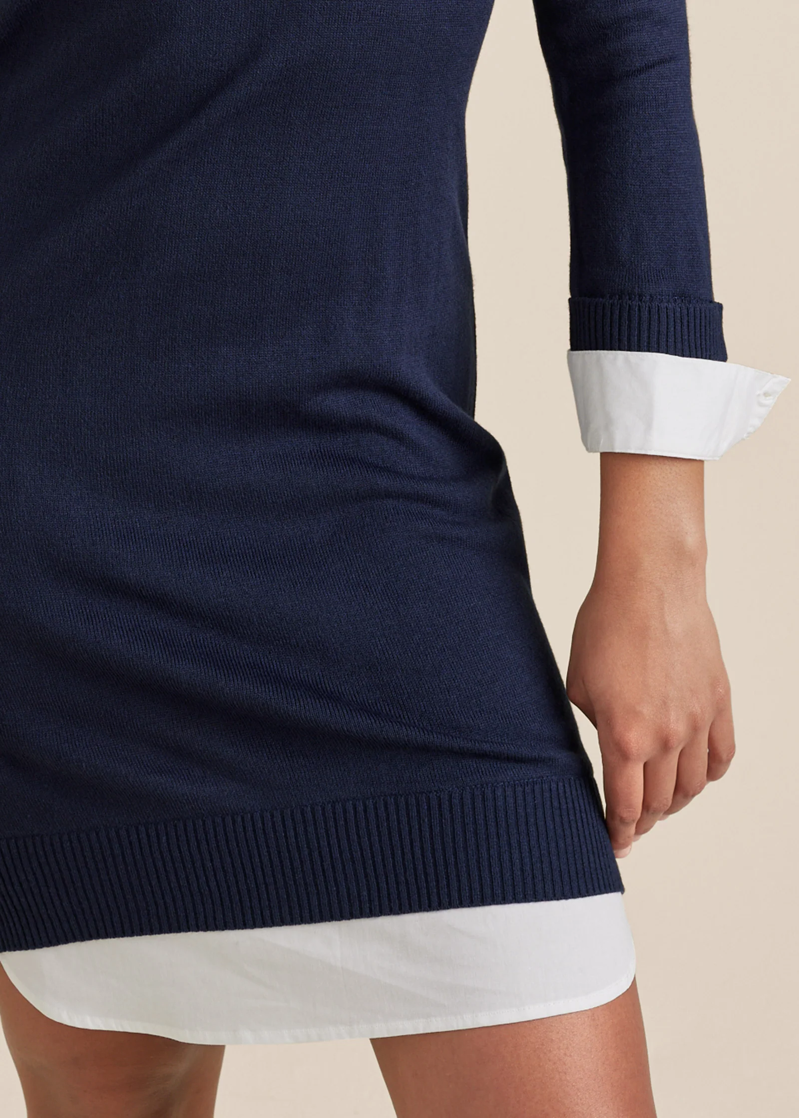 Layered sweater dress - Navy Multi