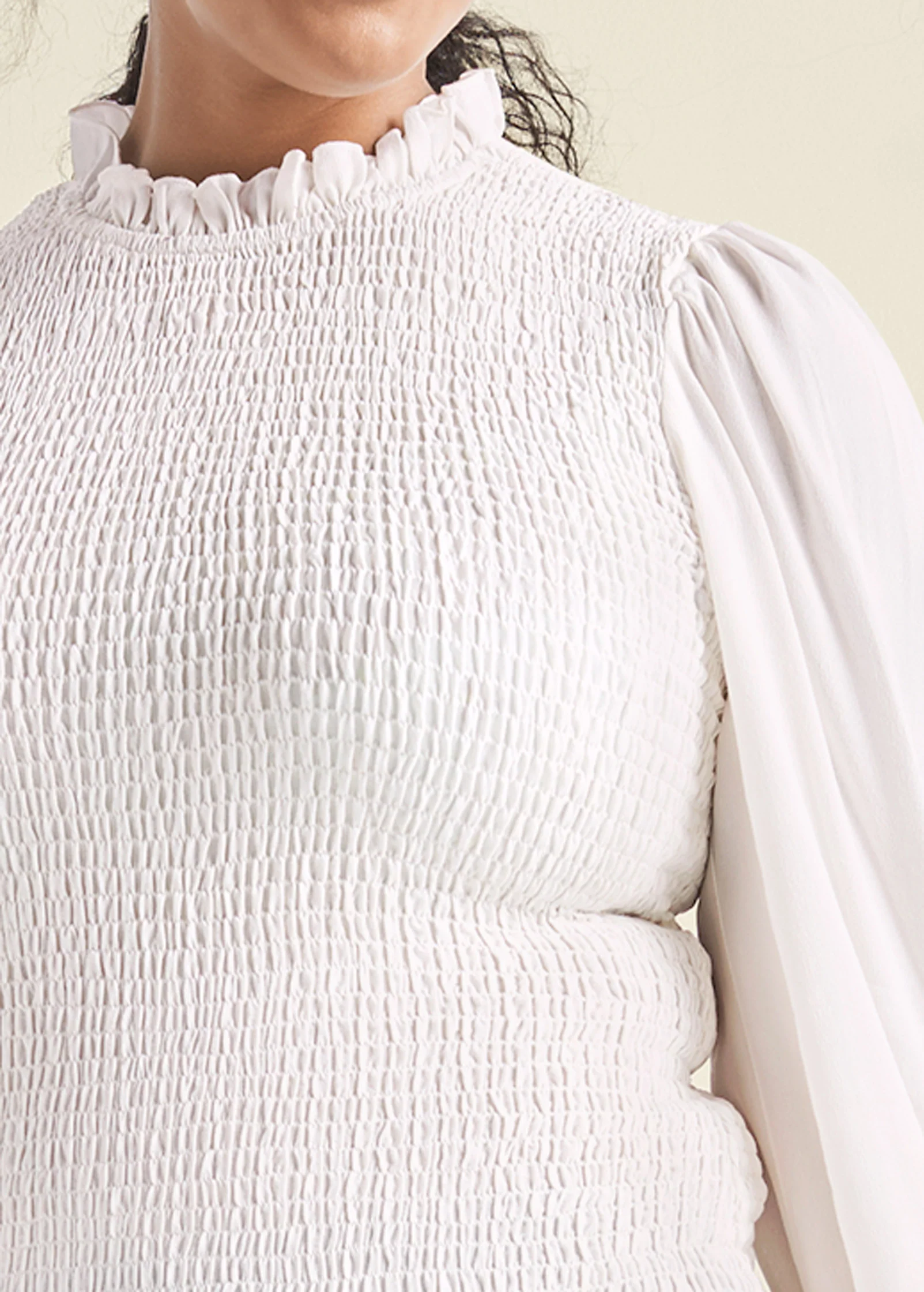 Balloon sleeve blouse - White