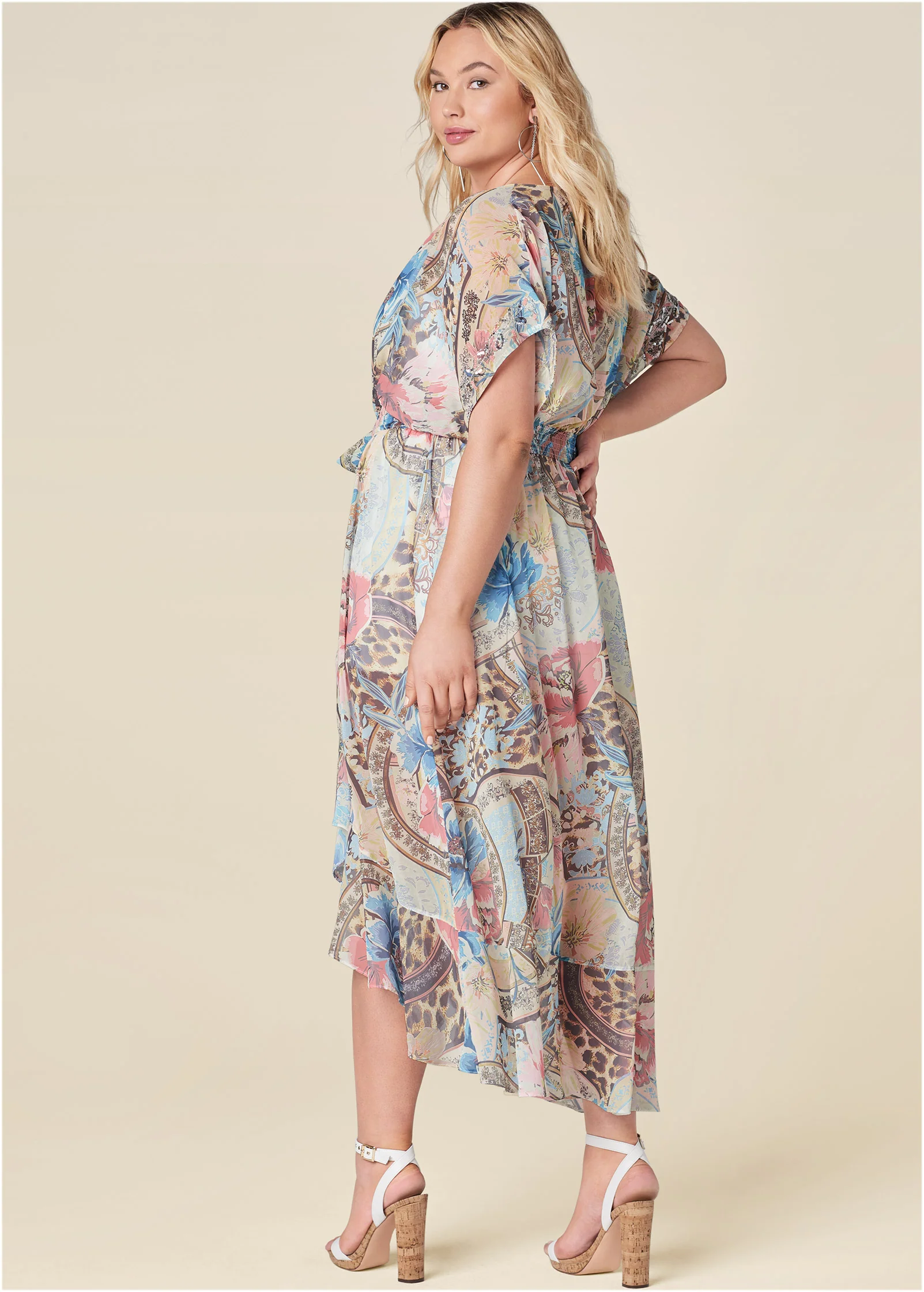 Floral paisley maxi top - Blush Multi