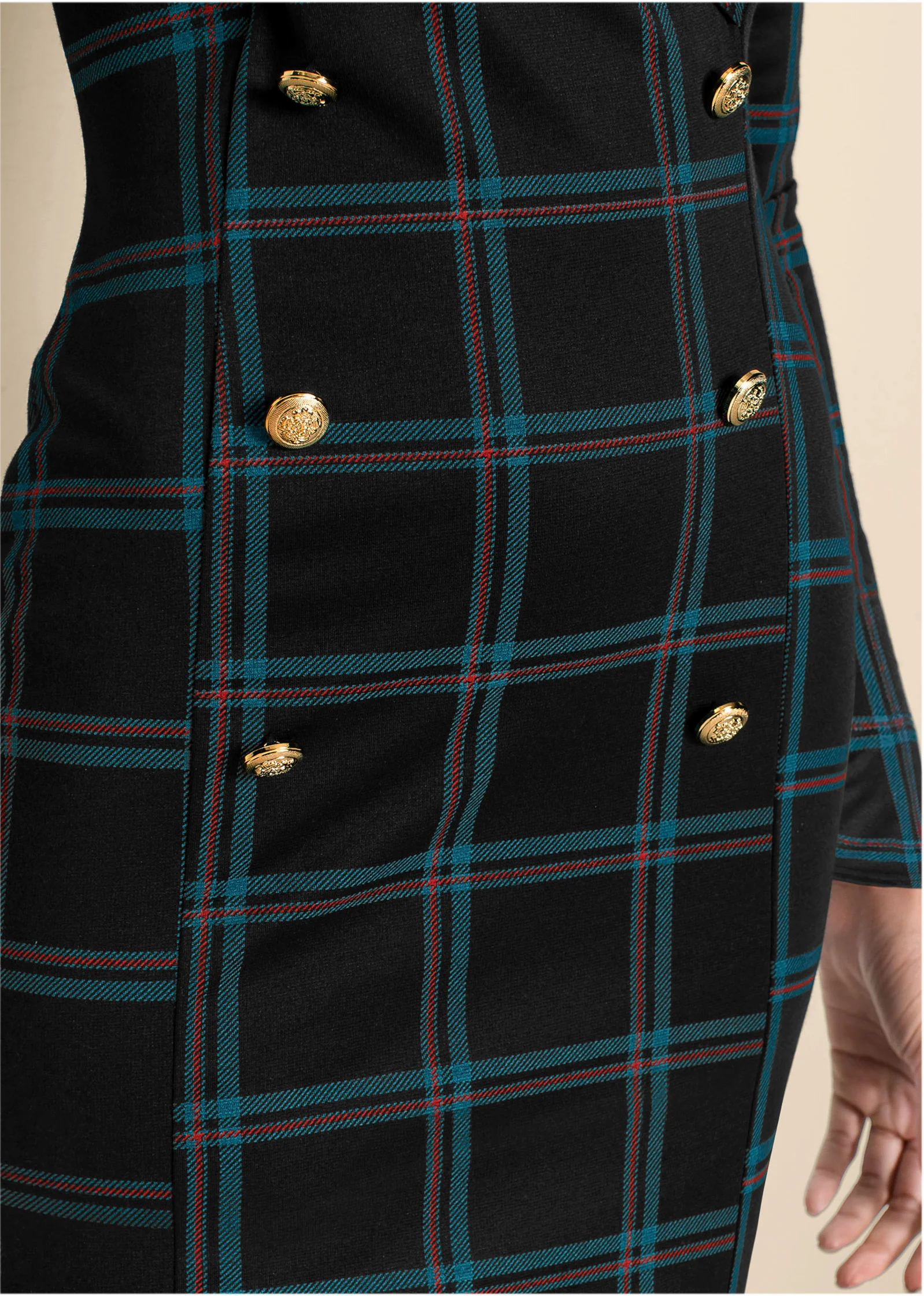 Plaid blazer dress - Black Multi