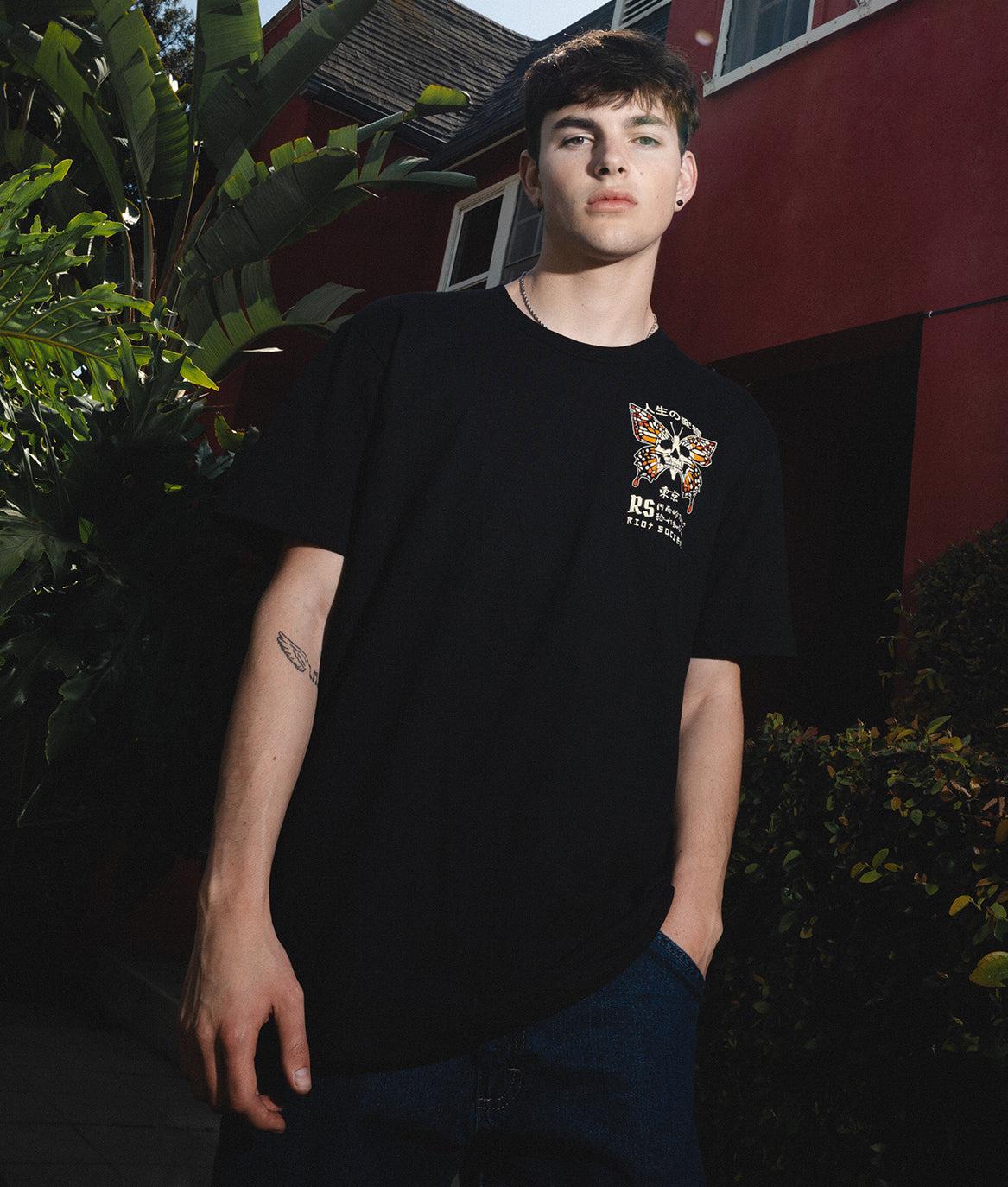 Butterfly Skull Mens T-Shirt