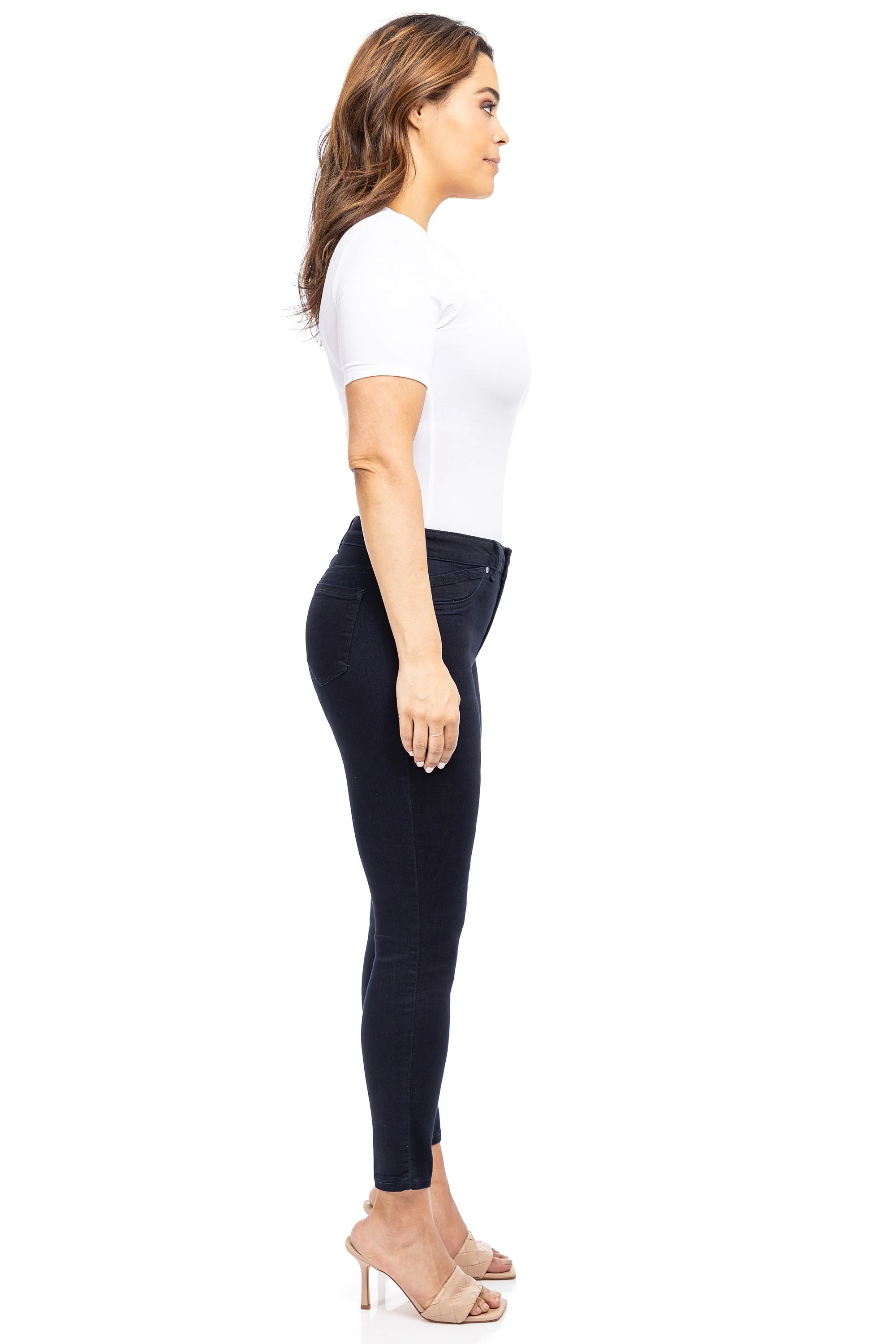 Curvy Fit & Life Shapewear Ankle Skinny In Rinse