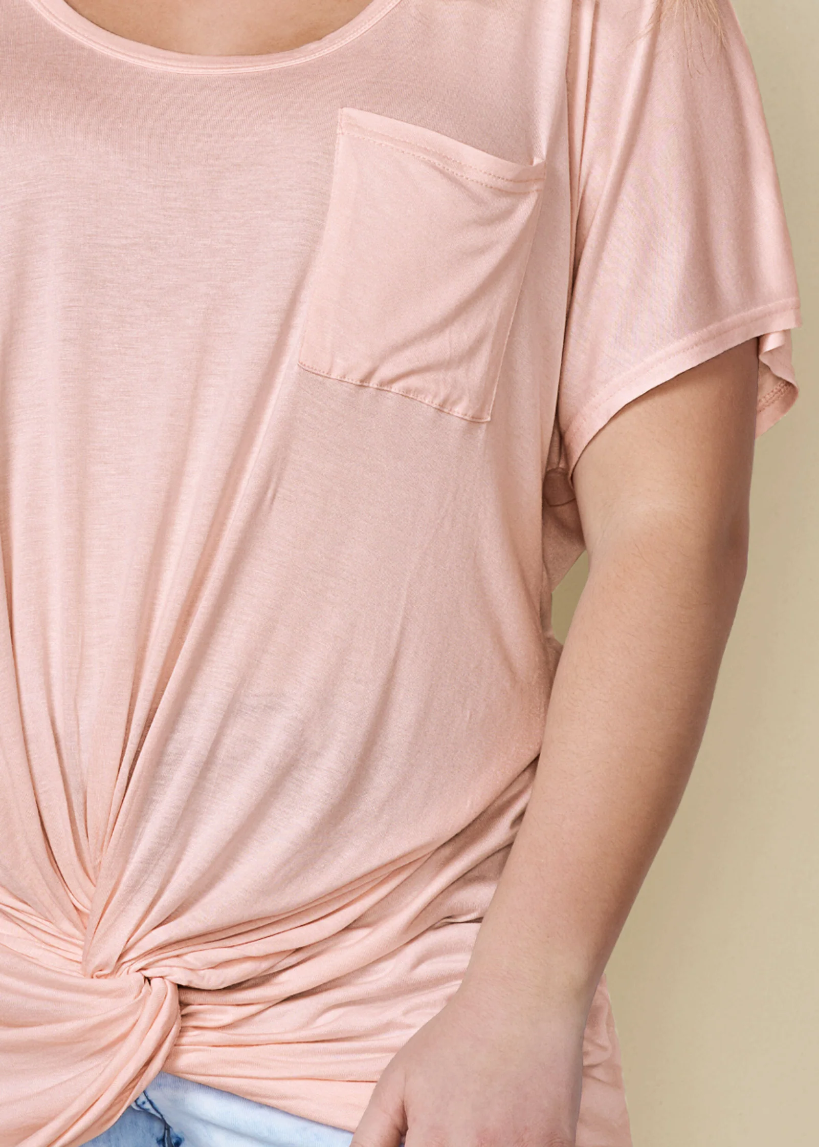 Twisted knot detail tee - Blush