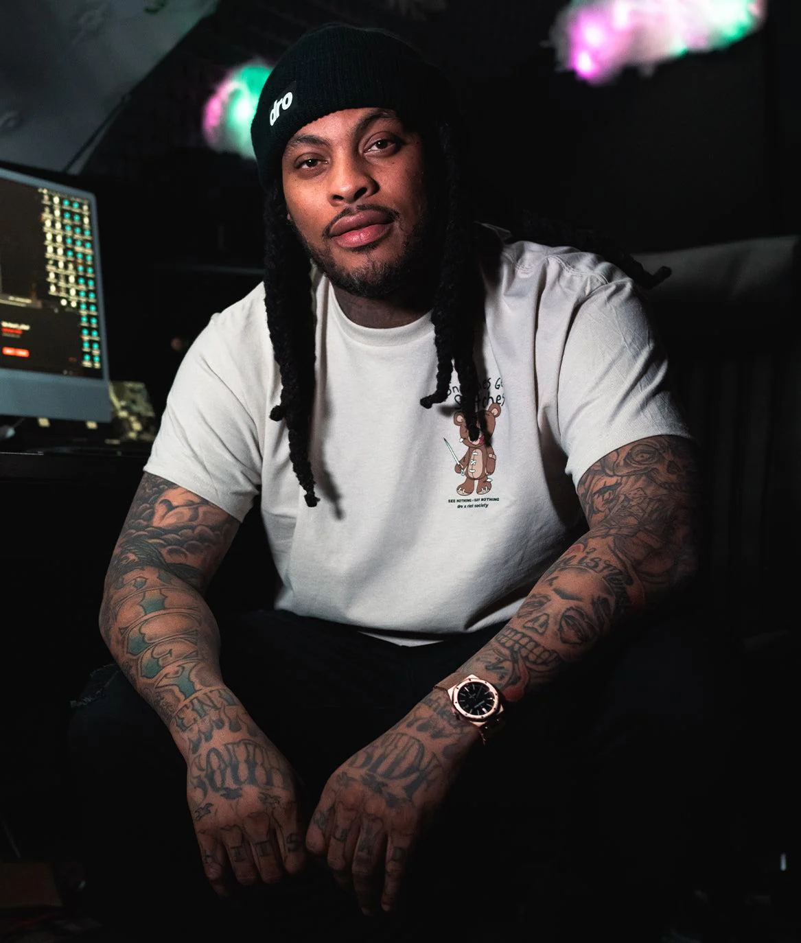 Dro x Riot Society Snitches Get Stitches Mens T-Shirt