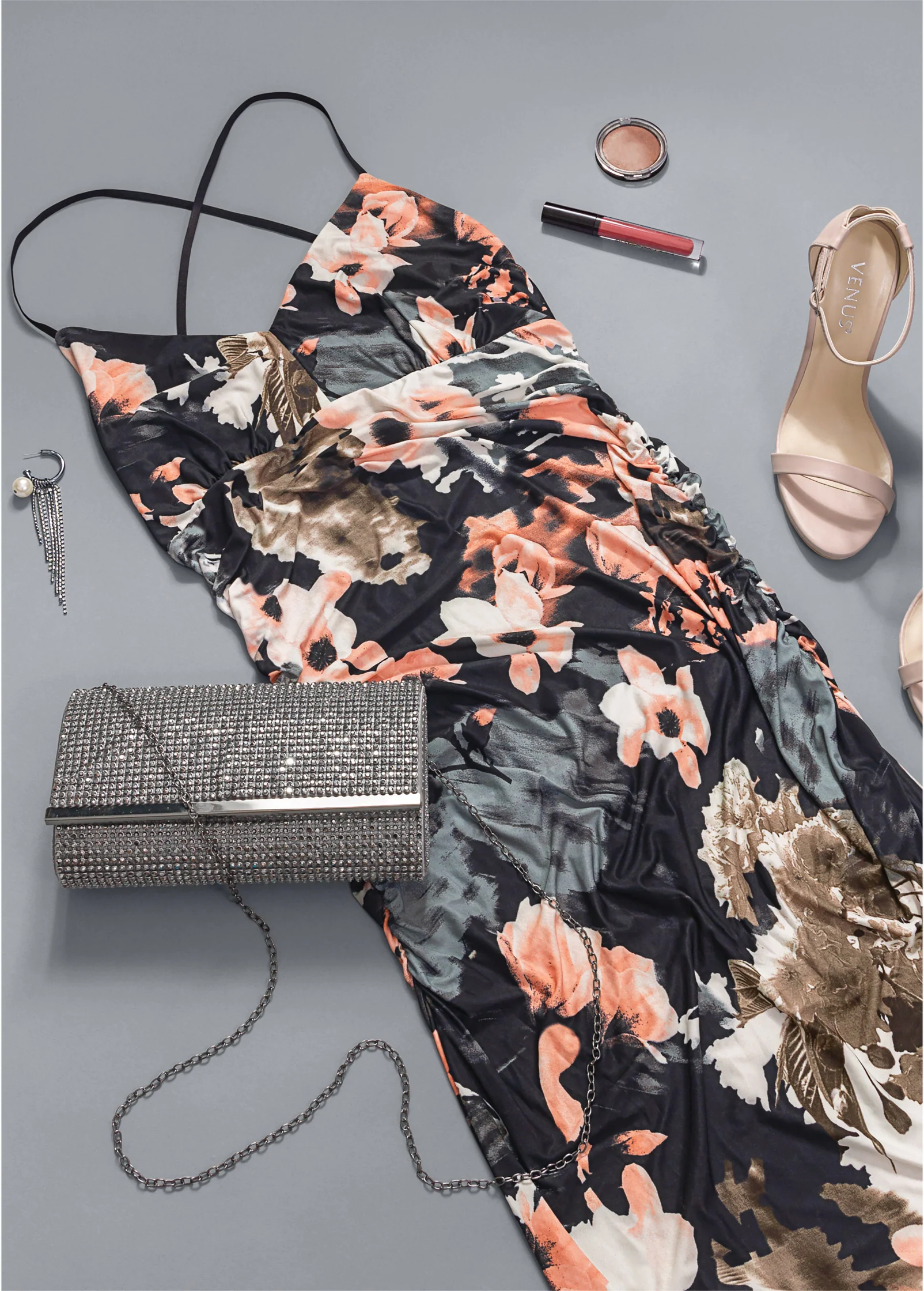 Floral maxi dress - Black Multi