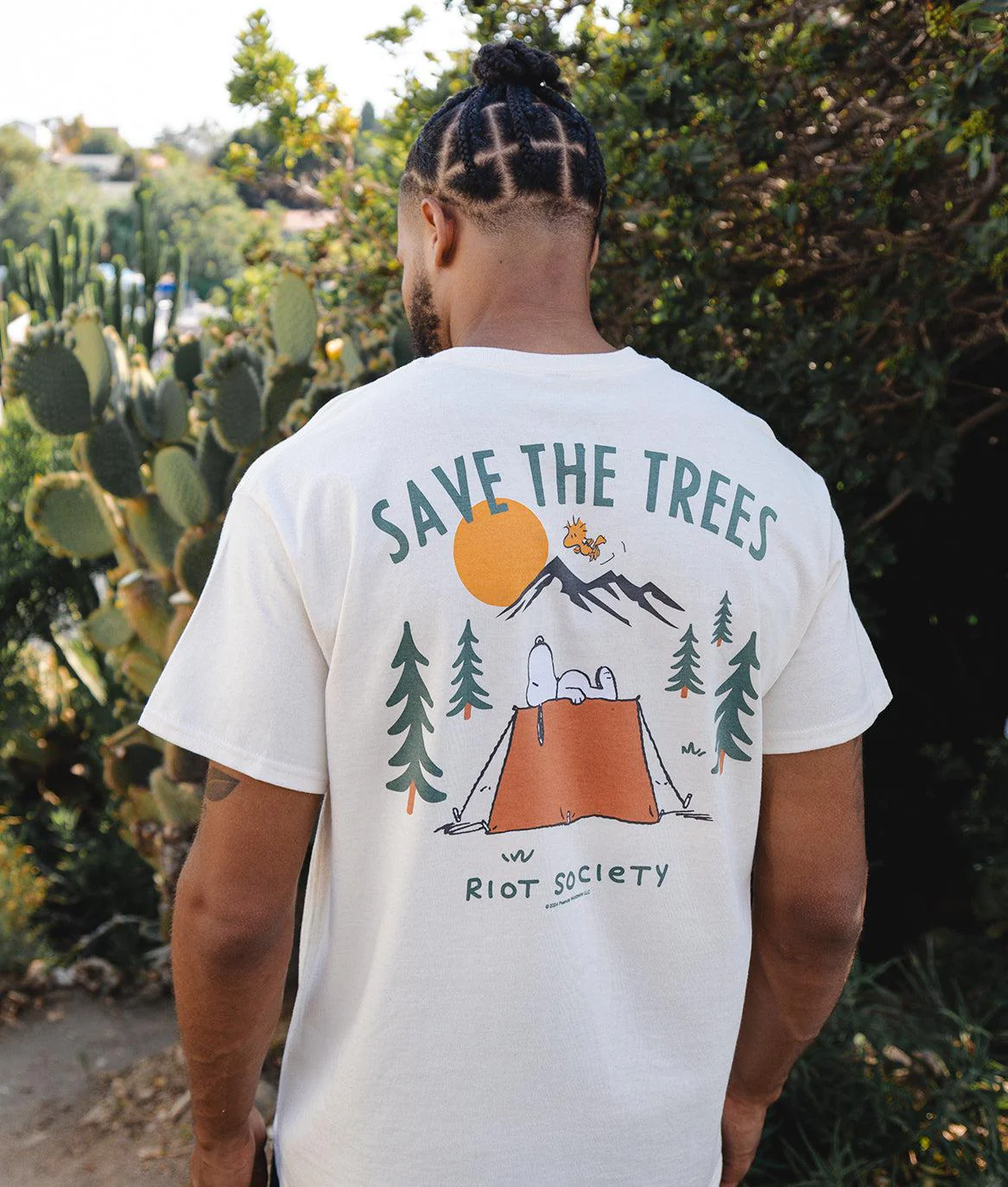 Peanuts Snoopy Save the Trees Mens T-Shirt