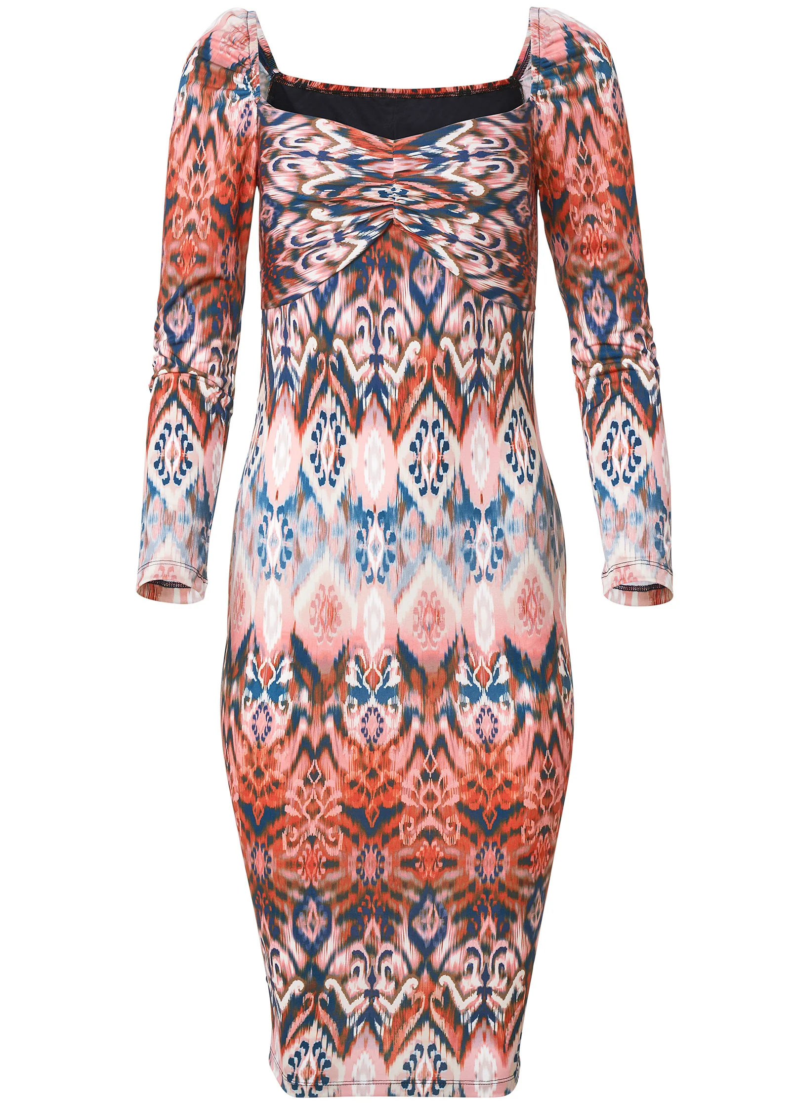 Printed bodycon dress  - Orange Multi