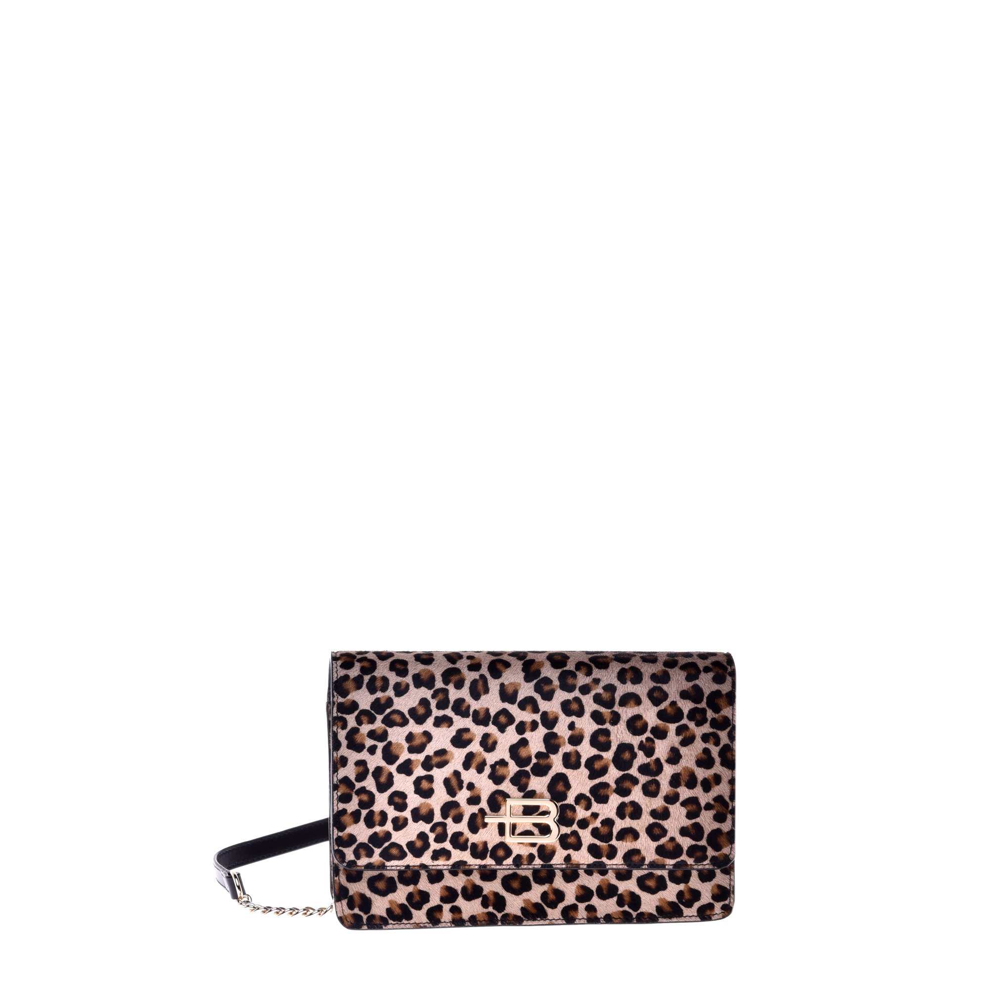 WALLET WITH CROSSBODY STRAP IN LEOPARD-PRINT PONY SKIN