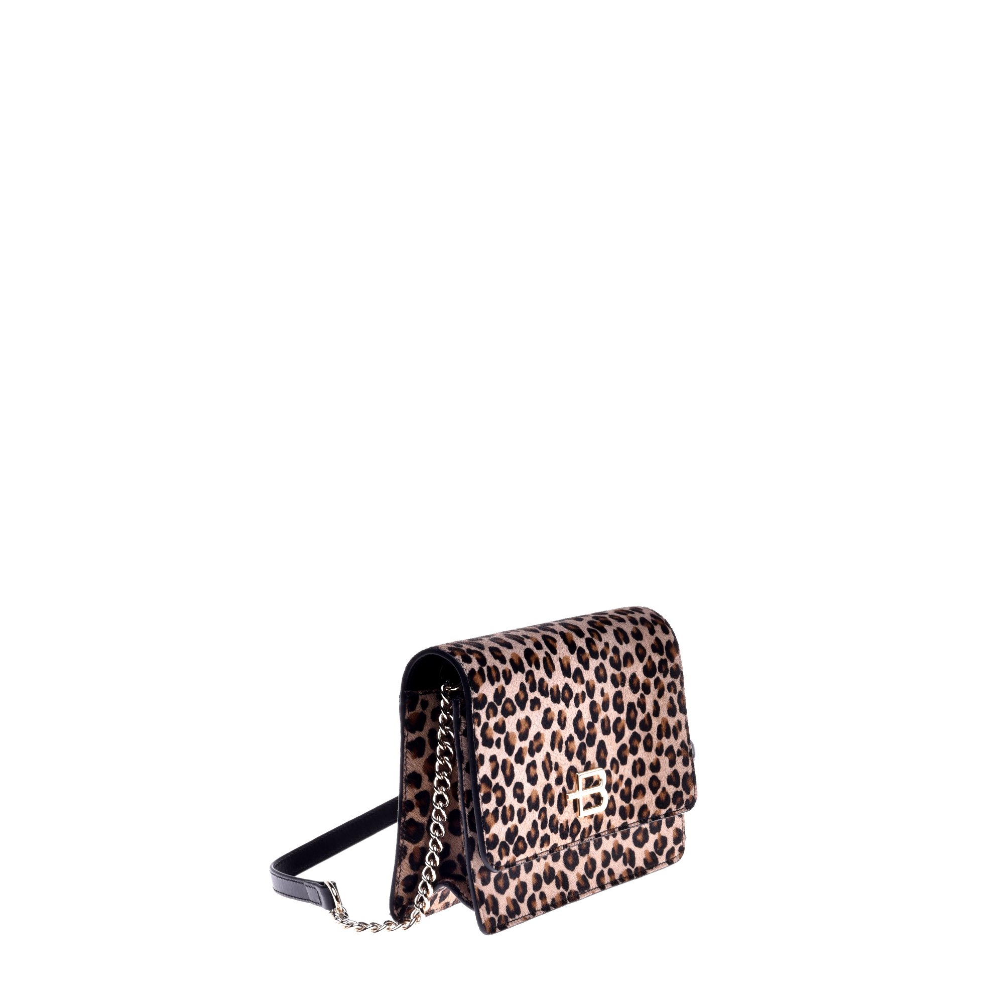 WALLET WITH CROSSBODY STRAP IN LEOPARD-PRINT PONY SKIN