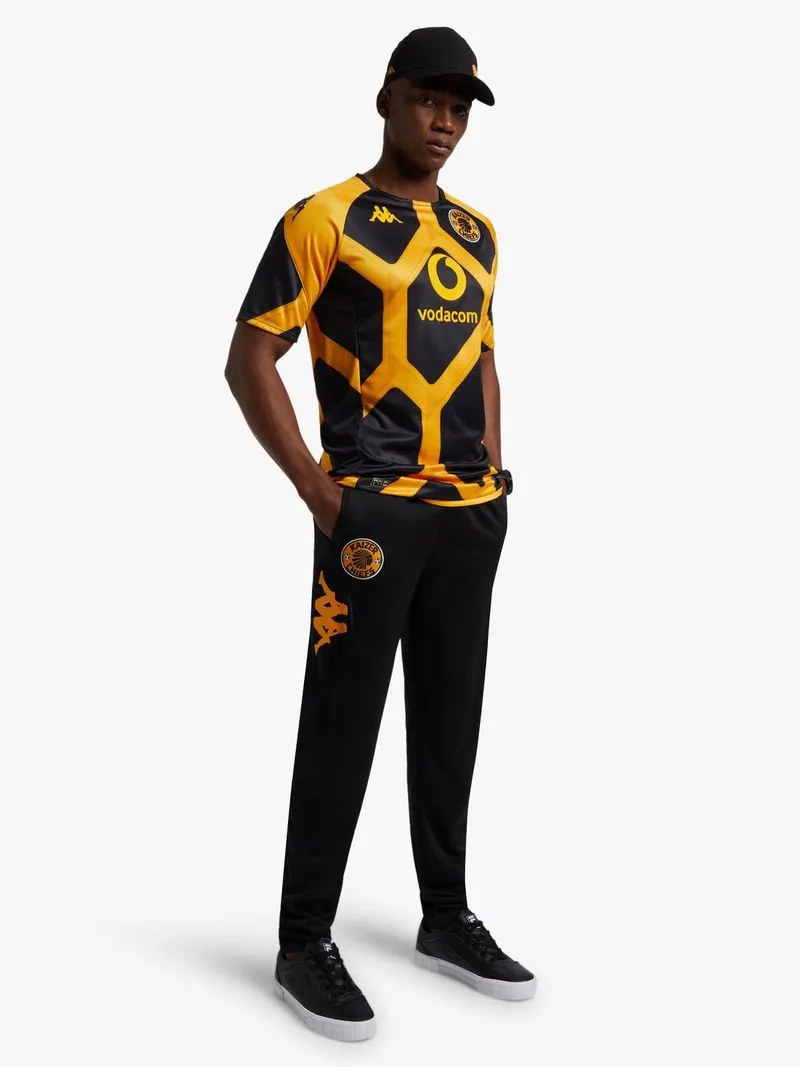 Mens Kappa Kaizer Chiefs Aboupre Pro 7 Black/Yellow Saffron Jersey