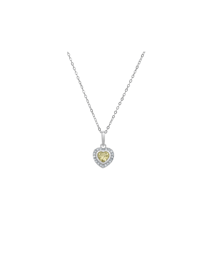 Sterling Silver Green Cubic Zirconia Kid's August Birthstone Pendant Necklace