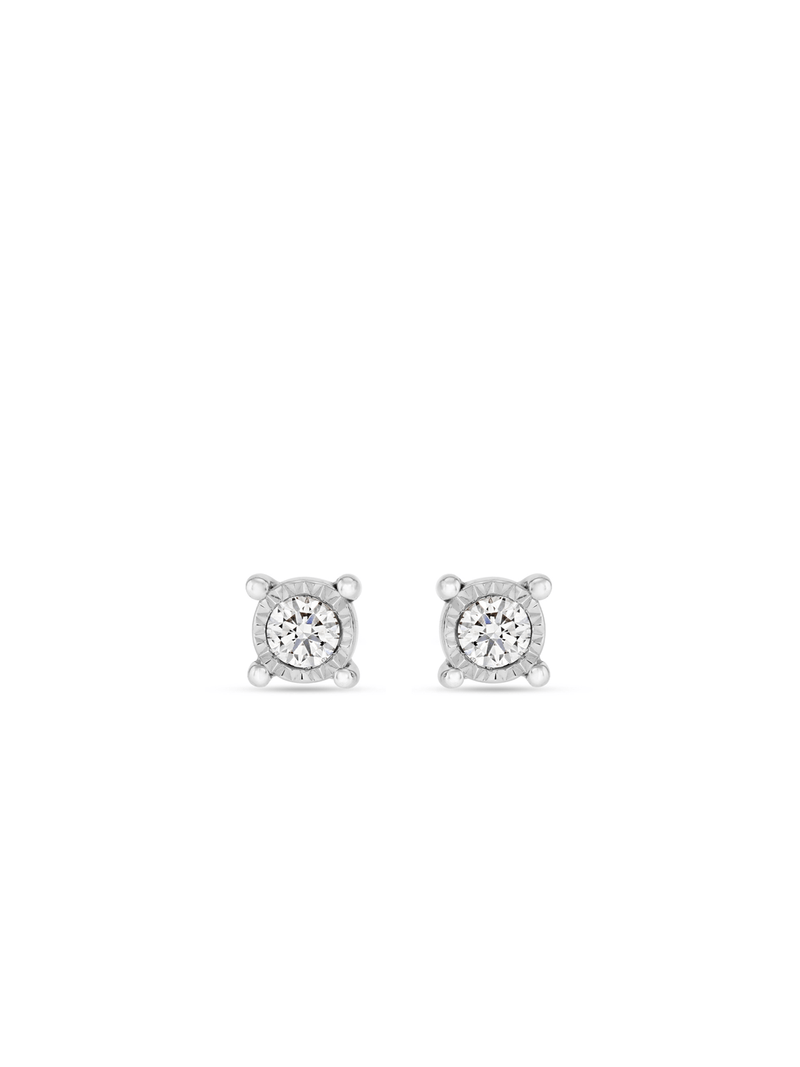 White Gold 0.20ct Diamond 4-Claw Stud Earrings