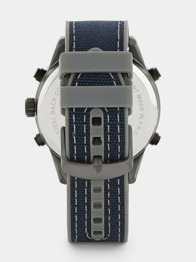 Daniel Klein Gunmetal Plated Blue Dial Blue Nylon Watch