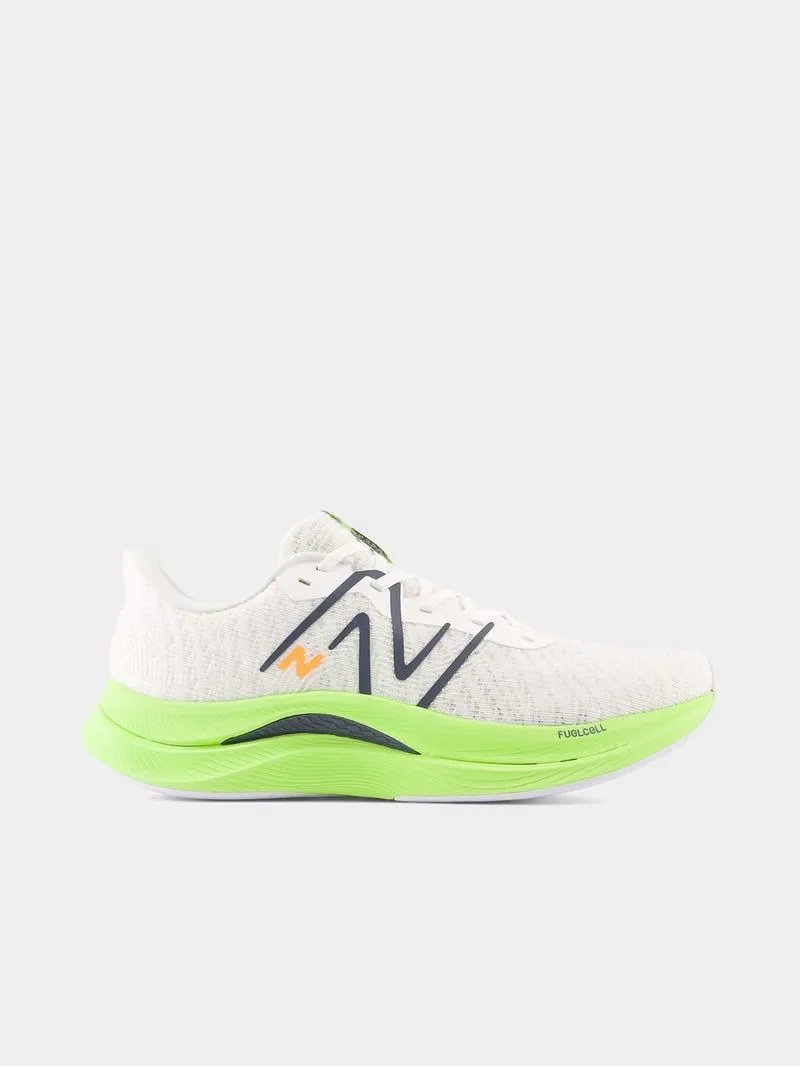 Mens New Balance FuelCell Propel V4 White/Green Running Shoes