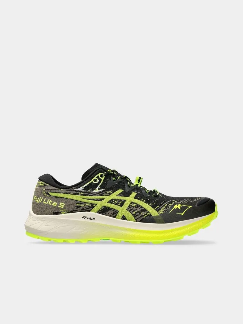 Mens Asics Fuji Lite 5 Black/Yellow Trail Running Shoes