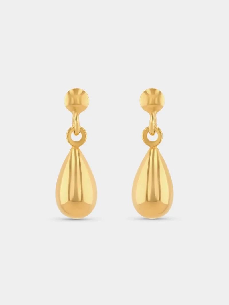 Yellow Gold Pear Drop Earrings & Sterling Silver