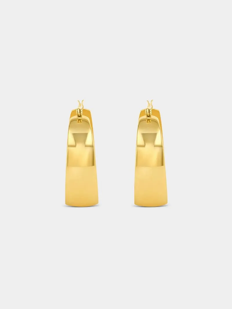Tempo Jewellery Gold Plated Stainless Steel Bold Hoop Earrings