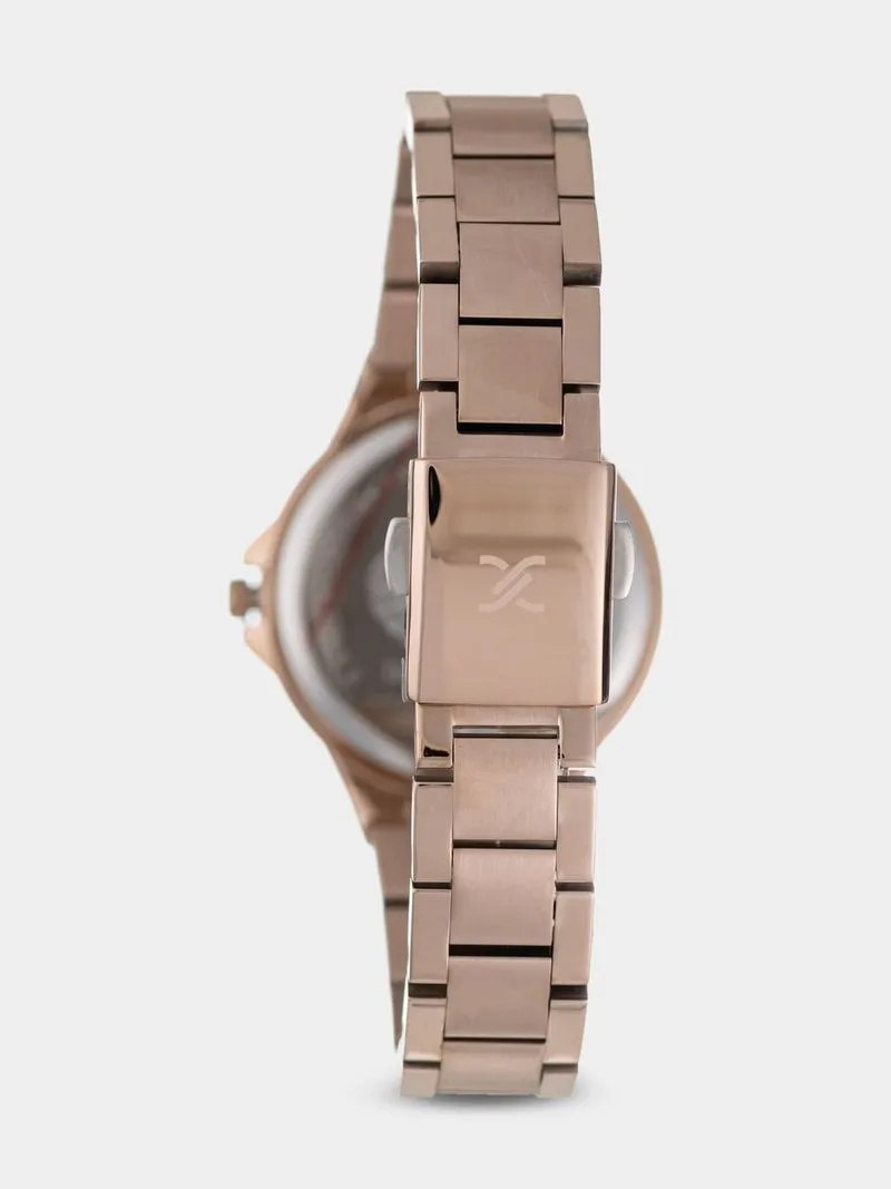 Daniel Klein Green Dial Rose Plated Bracelet Watch