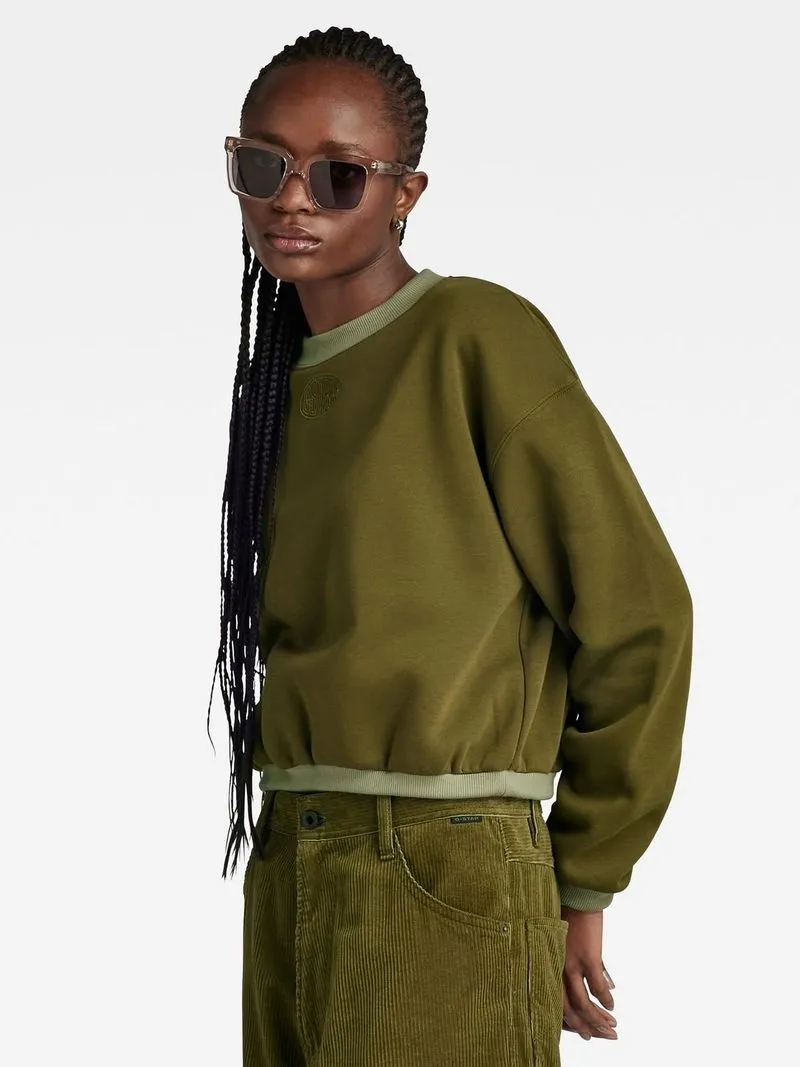 G-Star Women's Badge Logo Oversized Fatigue Sweater