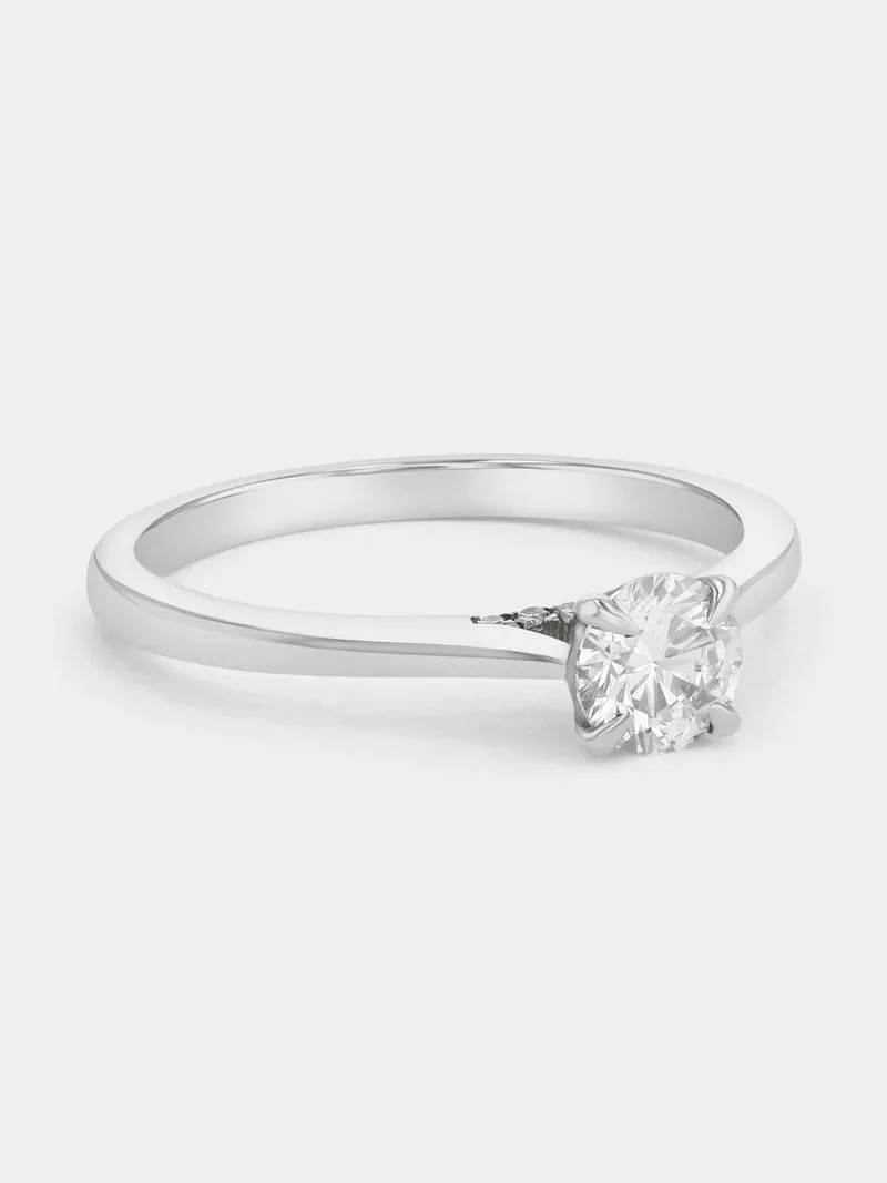 White Gold 0.5ct Faint Blue Lab Grown Diamond Solitaire Ring