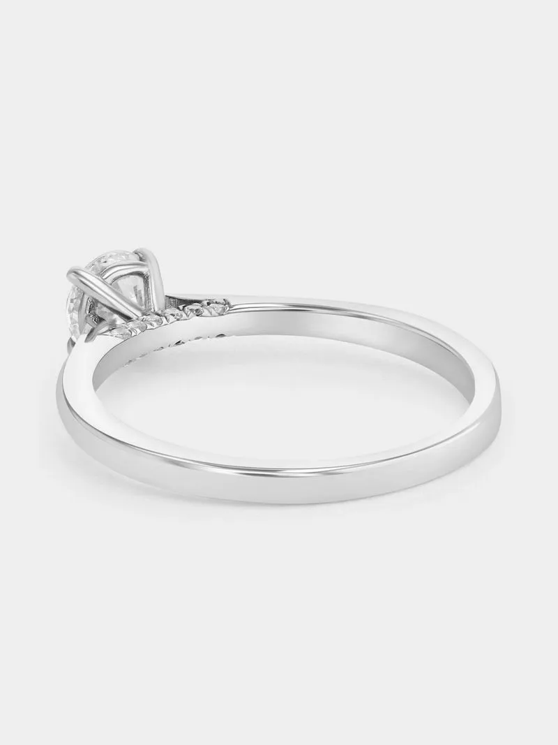 White Gold 0.5ct Faint Blue Lab Grown Diamond Solitaire Ring