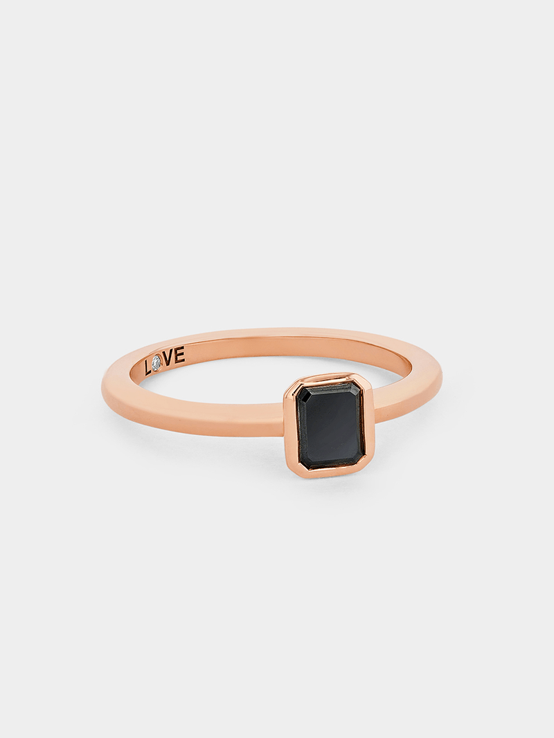 Rose Gold 0.52ct Black Diamond Octagonal Ring