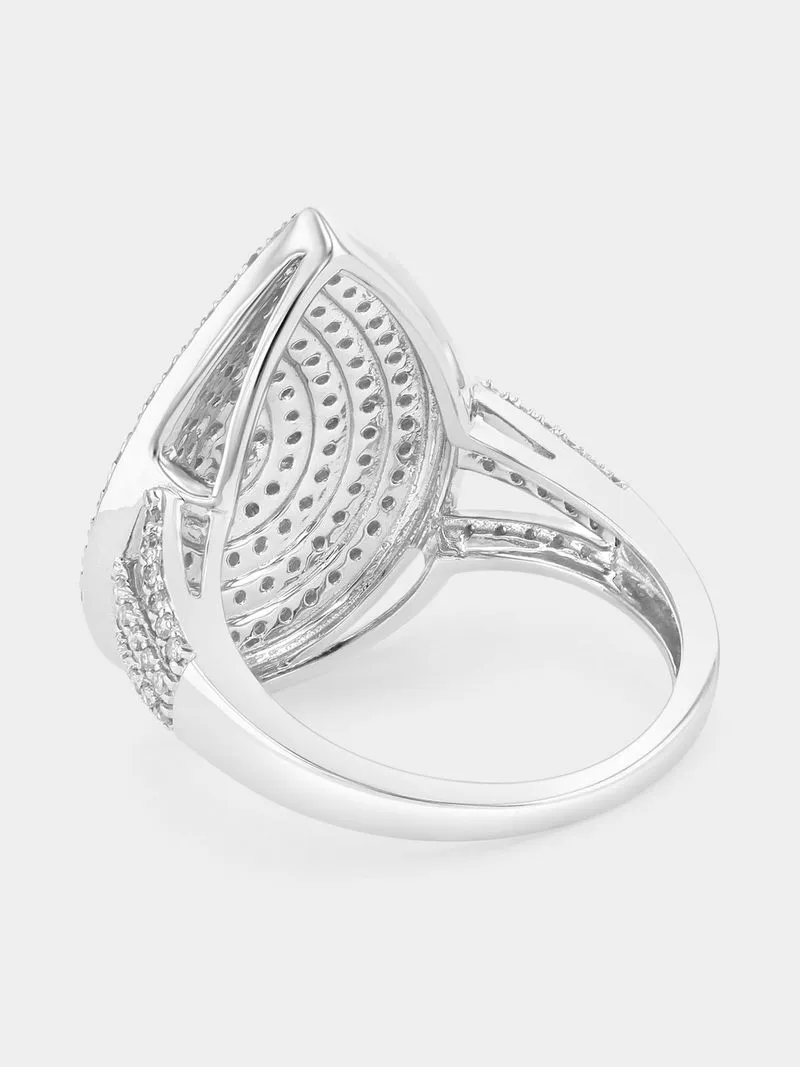 White Gold 1.00ct Diamond Pear Multi-Stone Ring