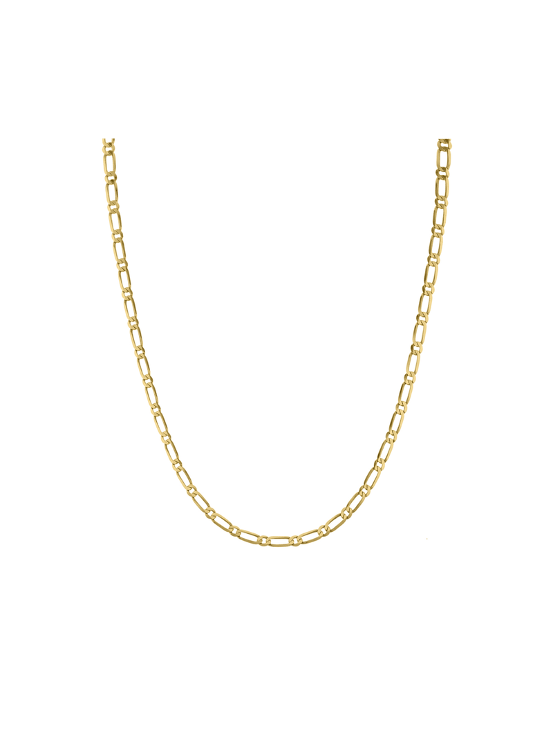 Yellow Gold Figaro Chain with a 1x1 link design