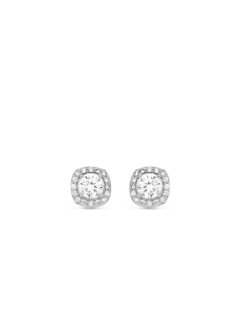 Cheté Sterling Silver & Cubic Zirconia Halo Cushion Stud Earrings