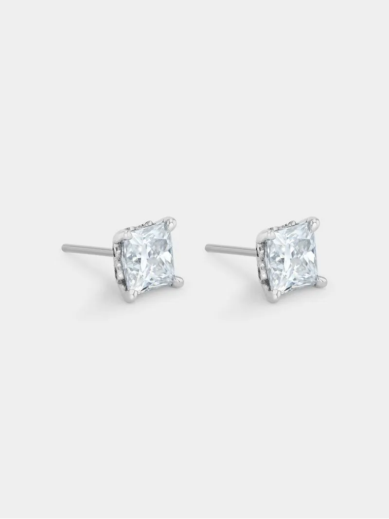 Gert Johan Coetzee White Gold Moissanite Love Generation Princess Stud Earrings