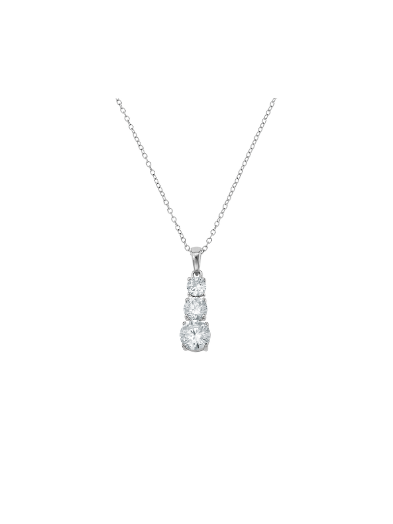 Cheté Sterling Silver Cubic Zirconia Women’s Journey Drop Pendant