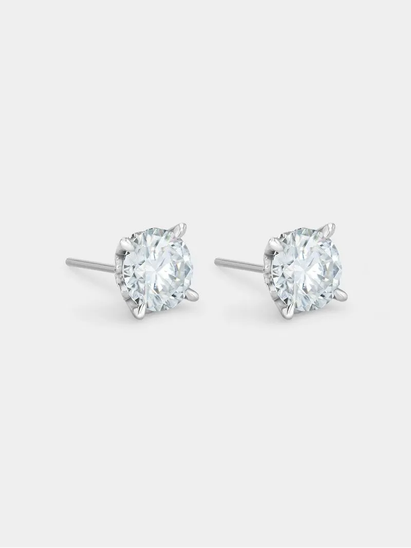 Gert Johan Coetzee White Gold Moissanite Love Generation Round Stud Earrings