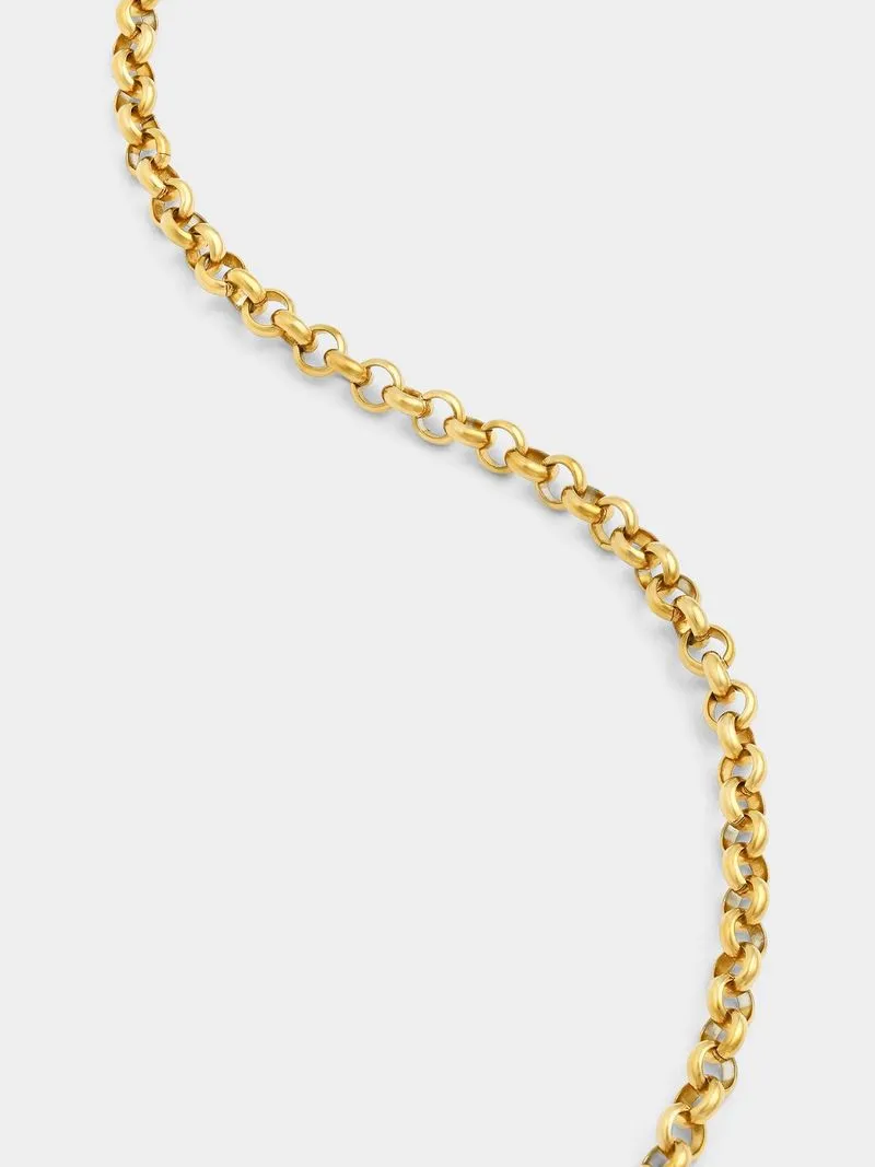 Tempo Jewellery Gold Plated Stainless Steel T-Bar Rolo Bracelet