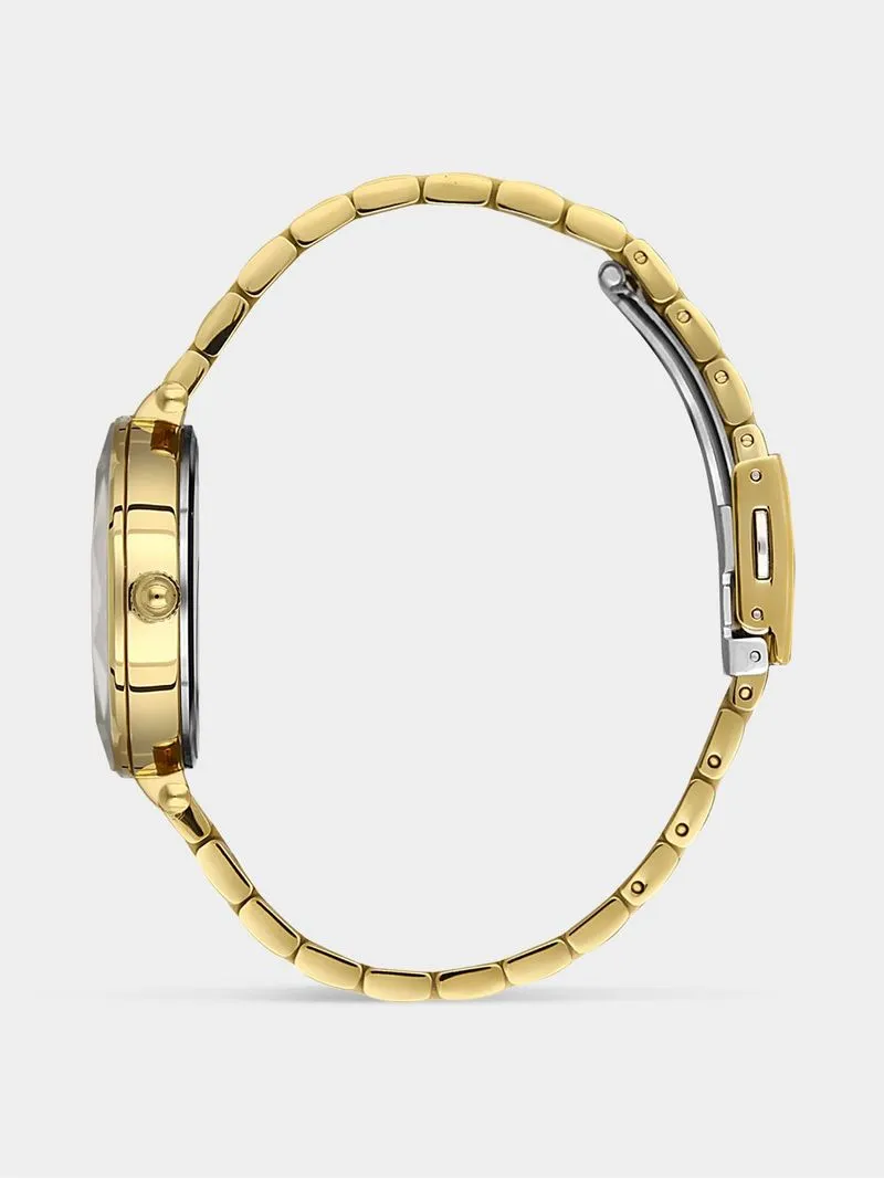 Daniel Klein Gold Plated Green Dial Bracelet Watch