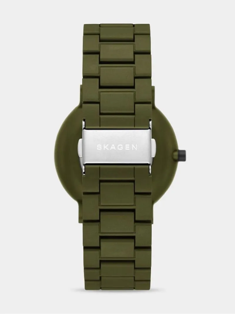 Skagen Men's Aaren Ocean Green Tide Ocean Material Bracelet Watch