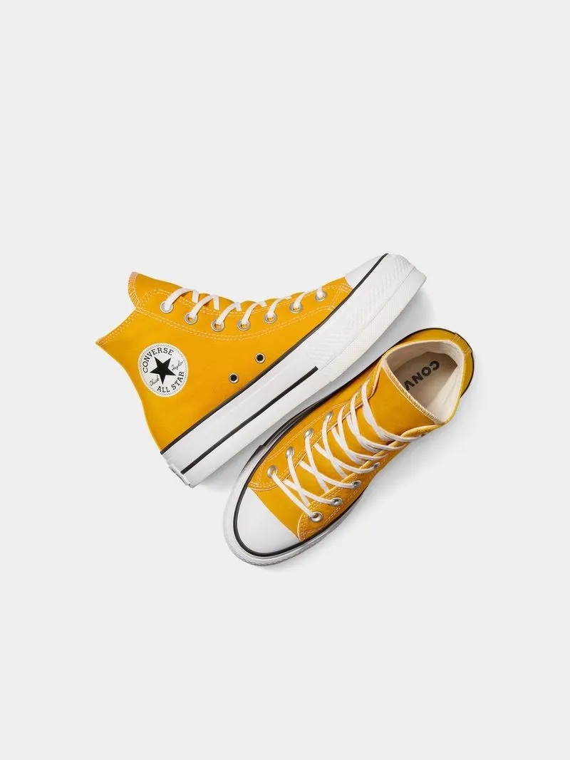 Womens Converse Chuck Taylor All Star Lift Yellow/White Platform Sneakers
