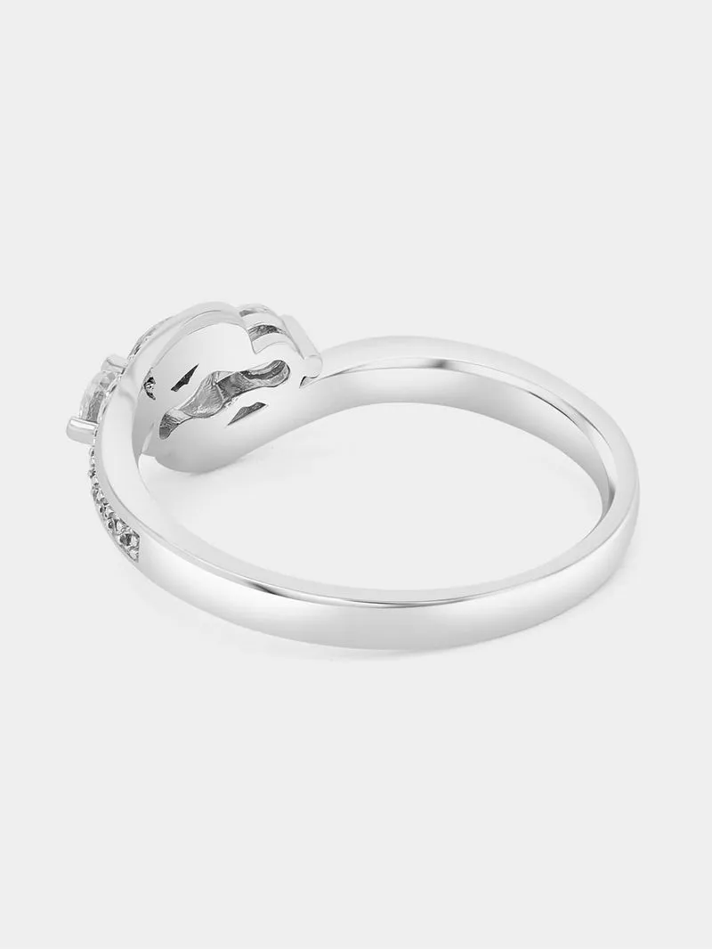 Cheté Sterling Silver Cubic Zirconia Trilogy Embrace Ring