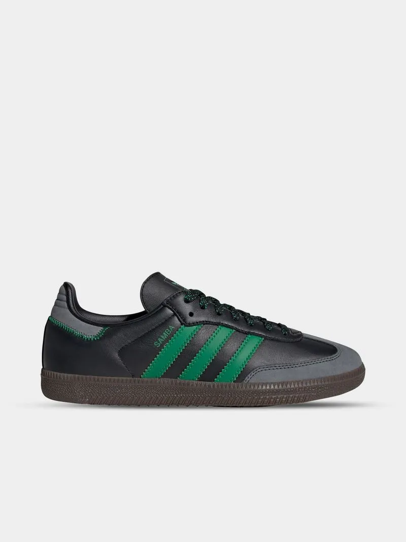 adidas Originals Women's Samba Black/Green Sneaker